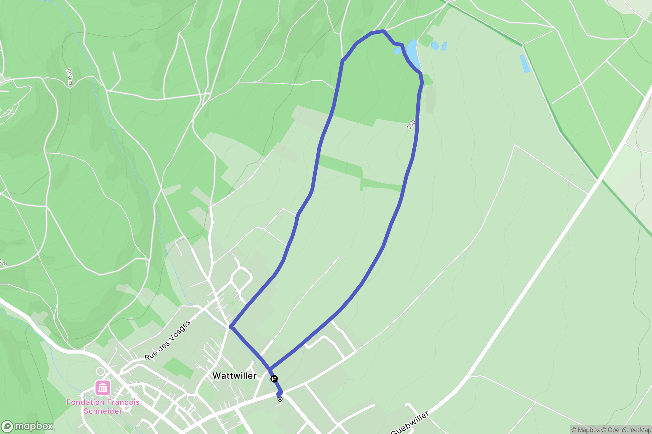 Wattwiller : carte du parcours de randonnée - France