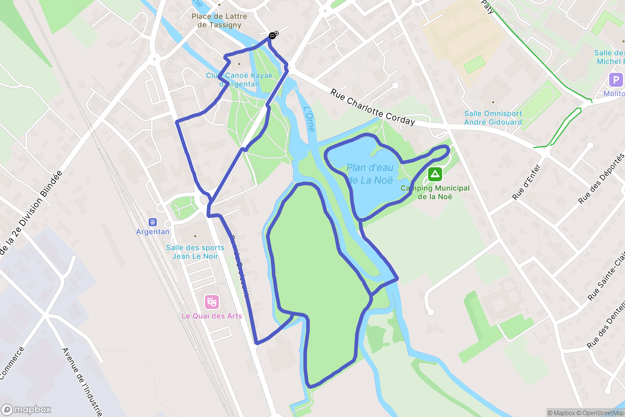 Argentan : carte du parcours de randonnée - France