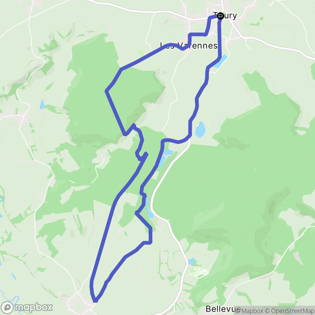 Thury : carte du parcours de randonnée - France