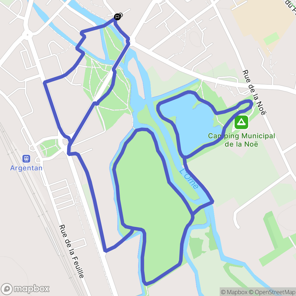 Argentan : carte du parcours de randonnée - France