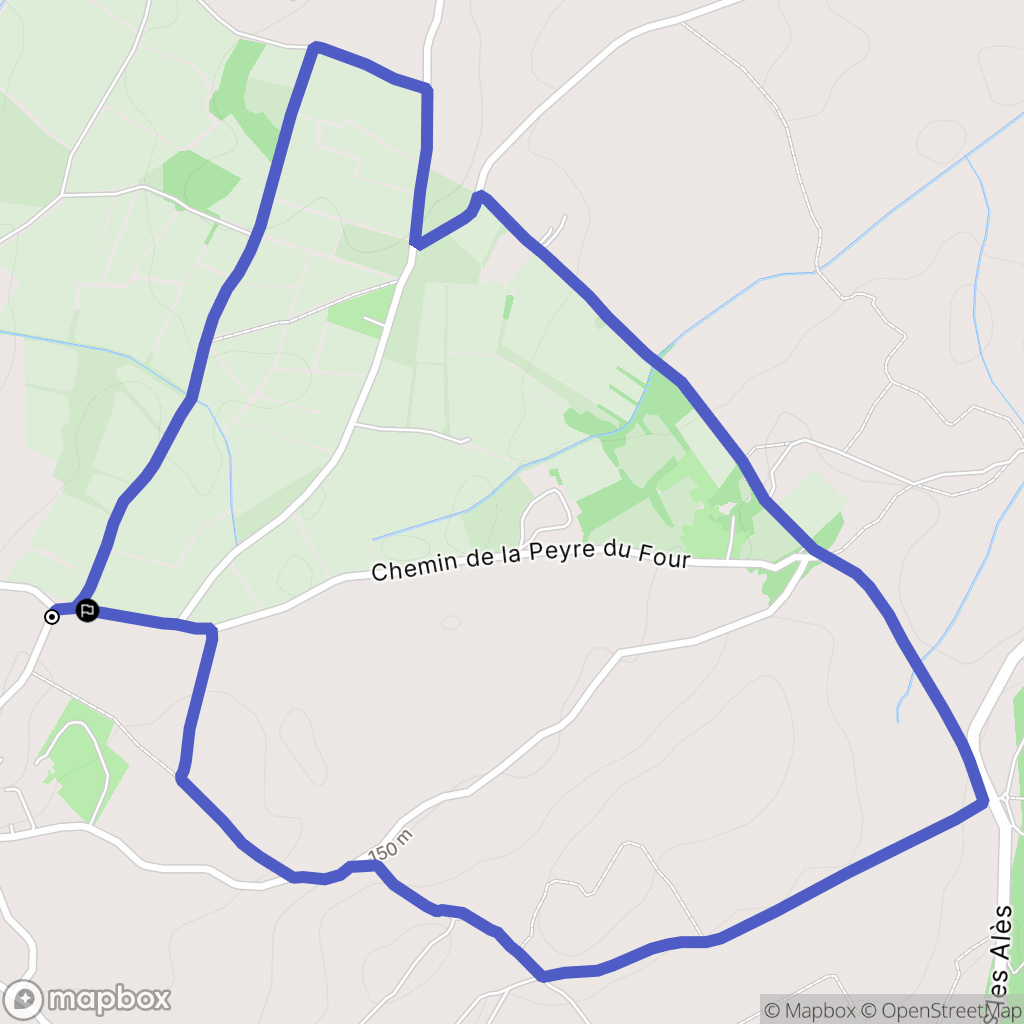 Saint-Hilaire-de-Brethmas : carte du parcours de randonnée - France