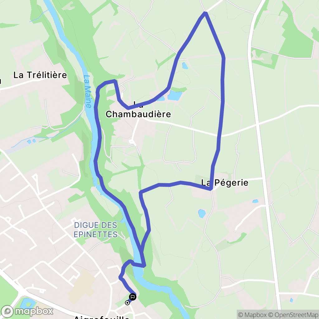 Aigrefeuille-sur-Maine : carte du parcours de randonnée - France