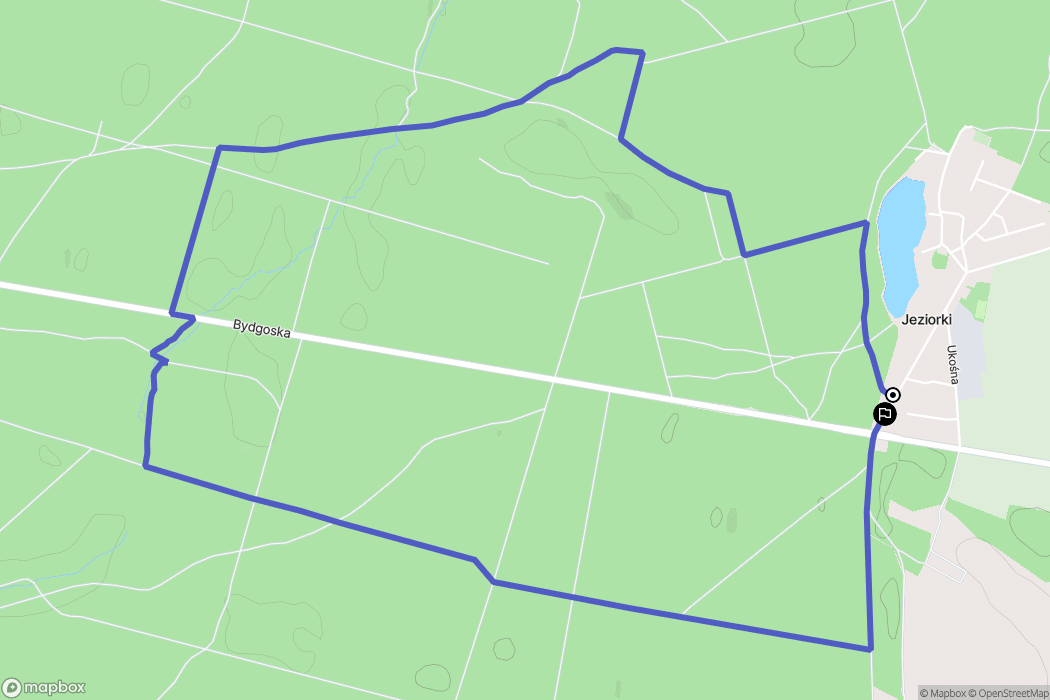 Jeziorki: mapa trasy - Poland