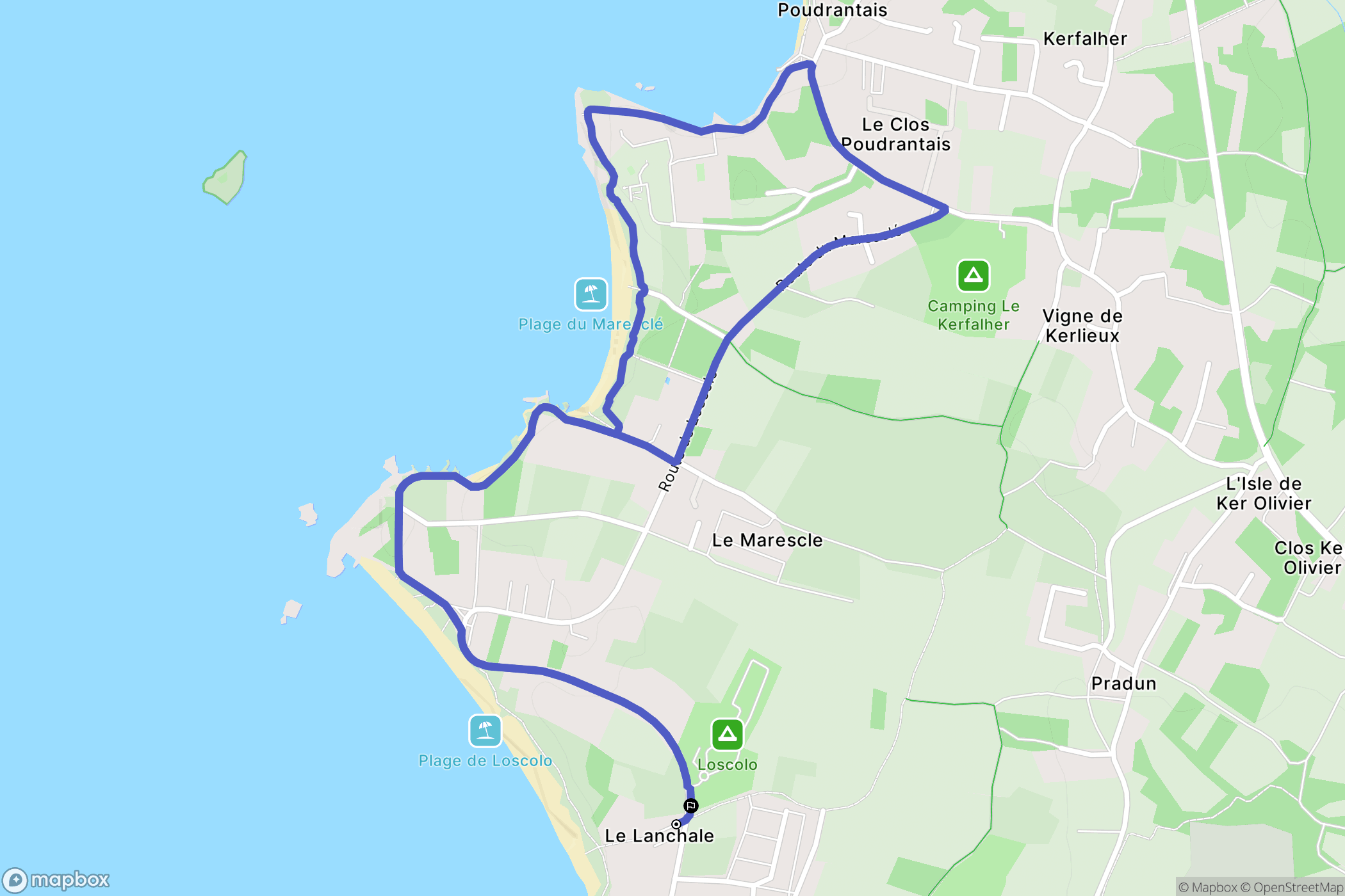 Pénestin : carte du parcours de randonnée - France
