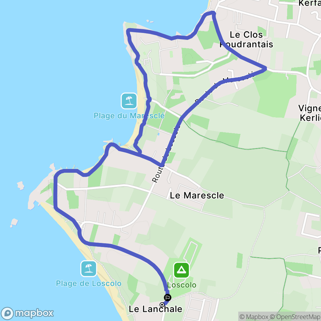 Pénestin : carte du parcours de randonnée - France