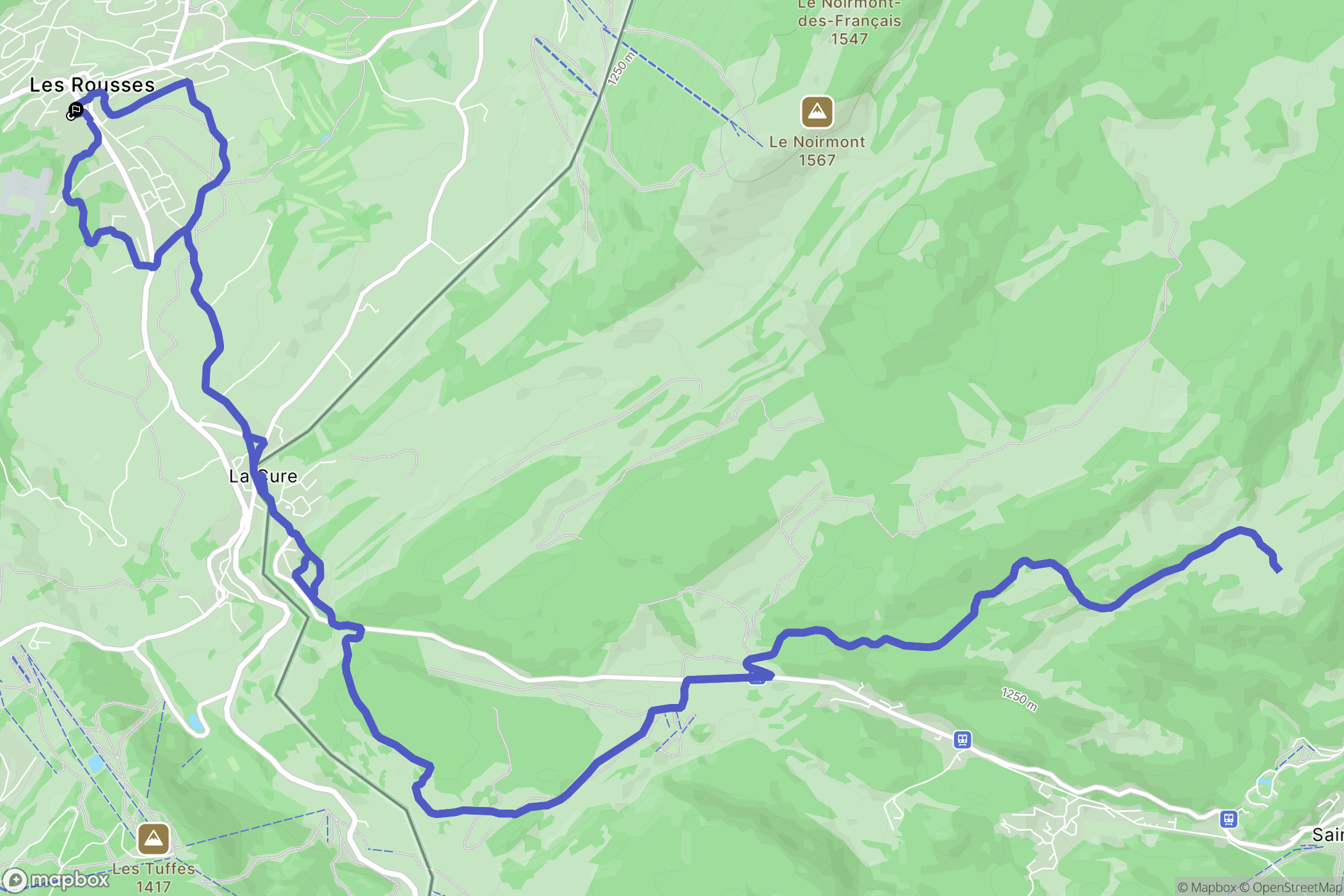 Les Rousses : carte du parcours de randonnée - France