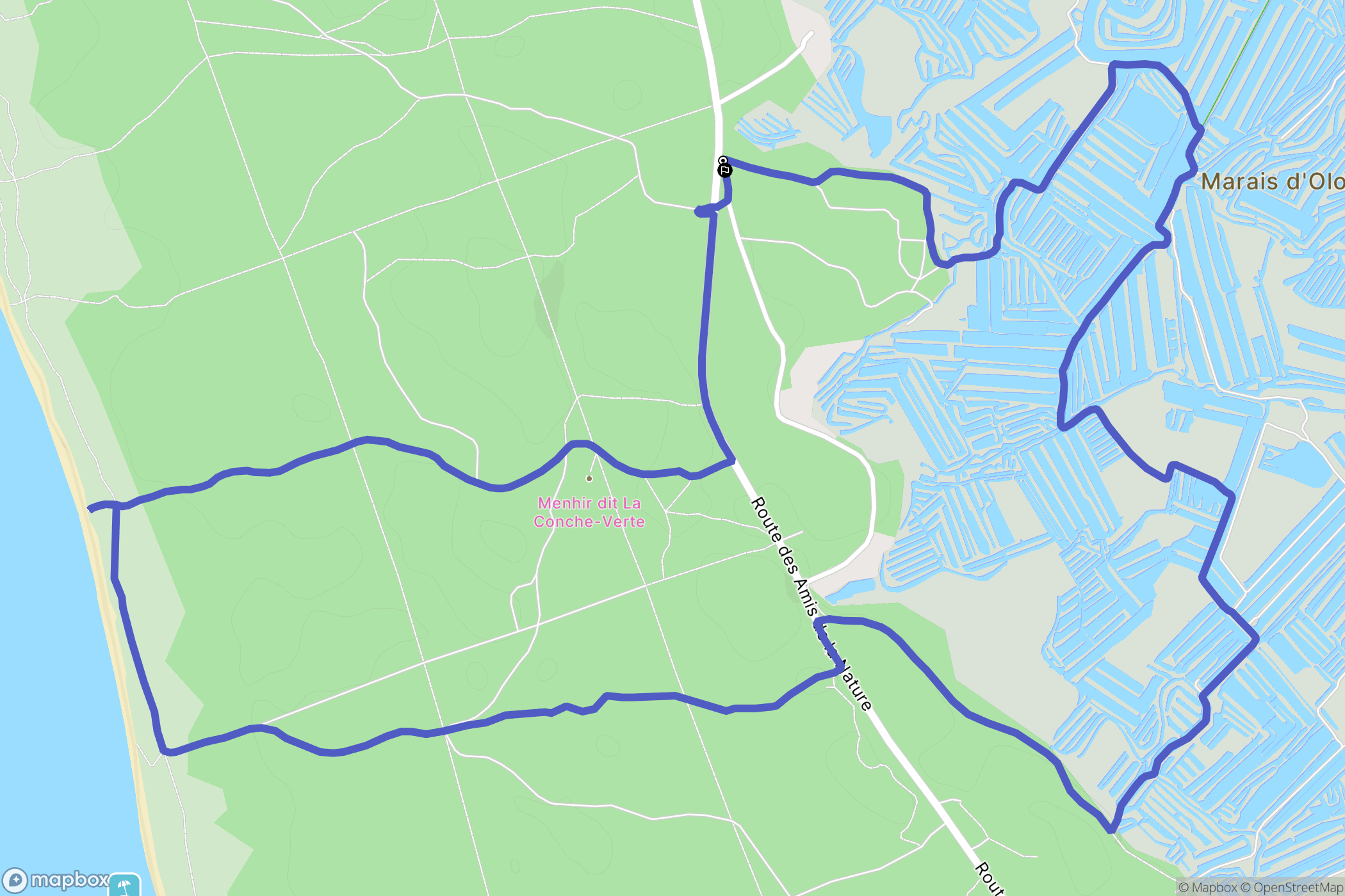 Les Sables-d'Olonne : carte du parcours de randonnée - France