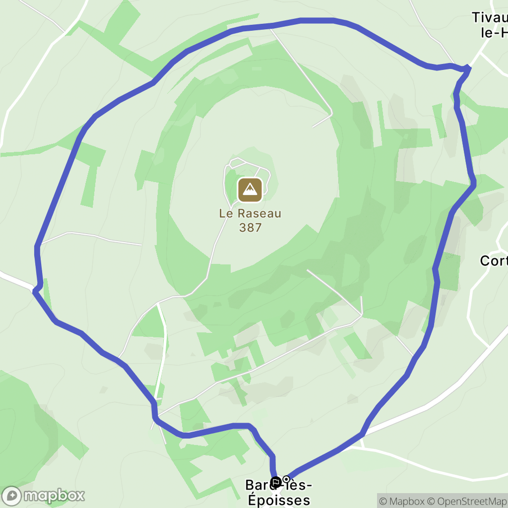 Bard-lès-Époisses : carte du parcours de randonnée - France