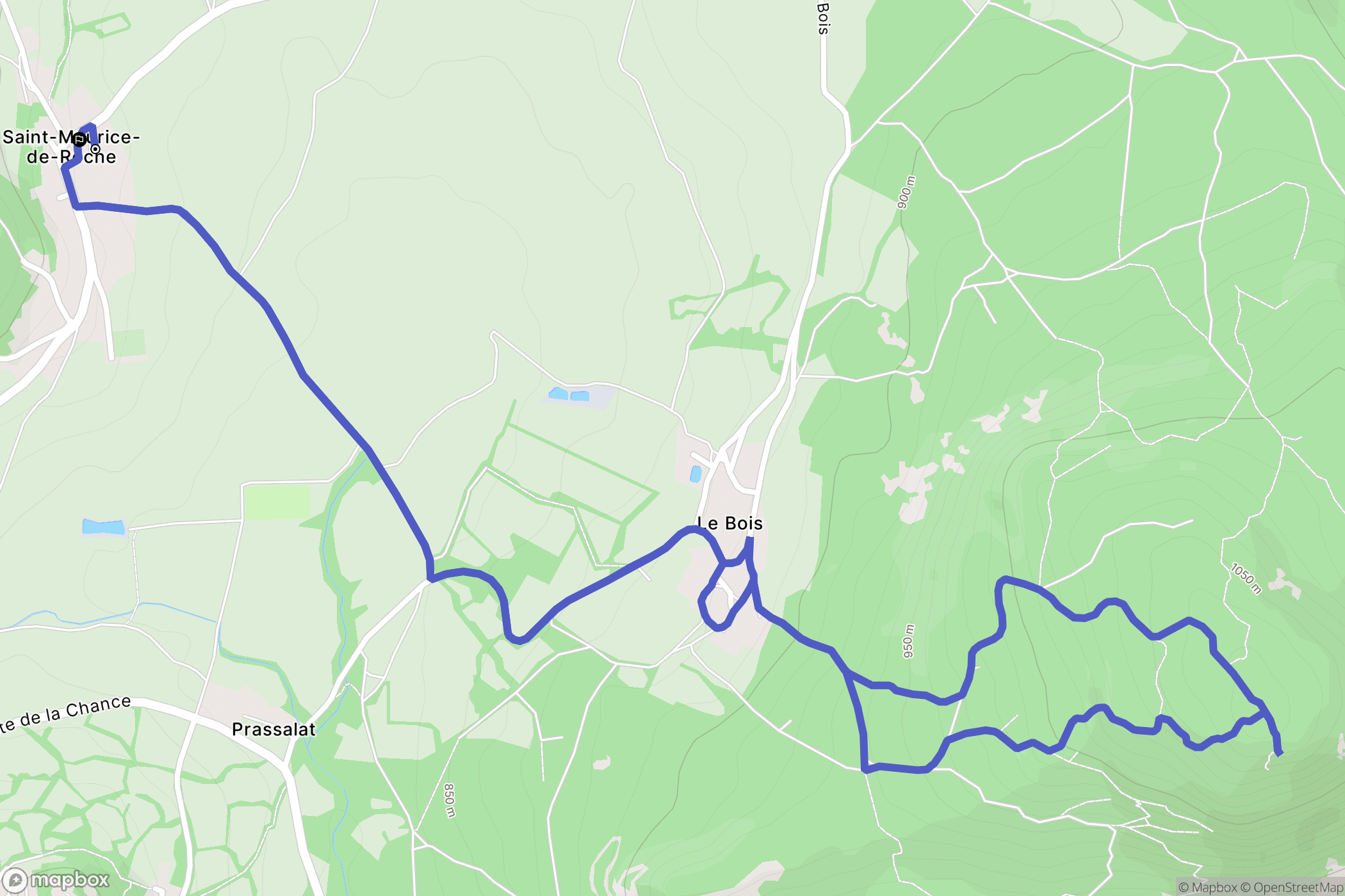 Roche-en-Régnier : carte du parcours de randonnée - France