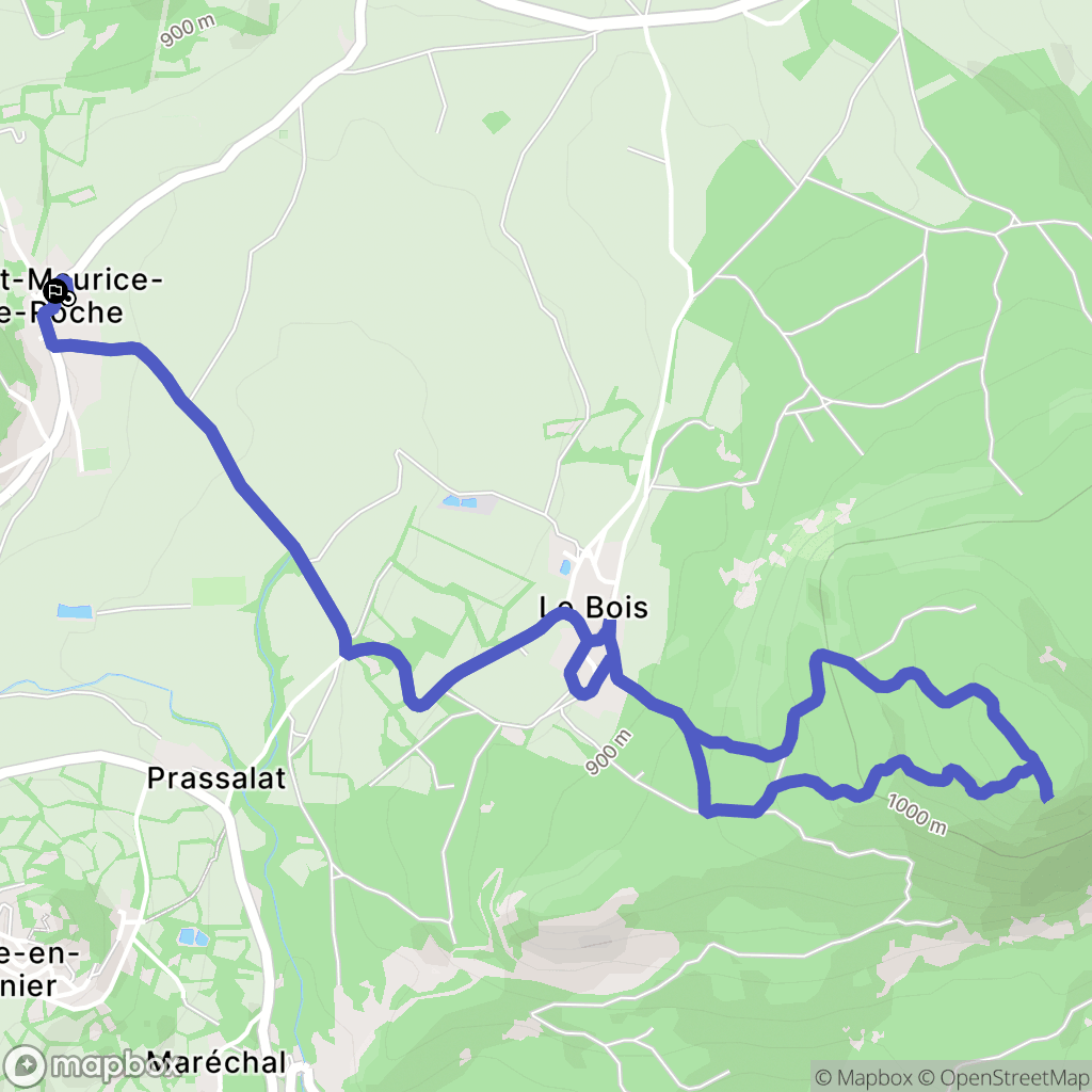 Roche-en-Régnier : carte du parcours de randonnée - France