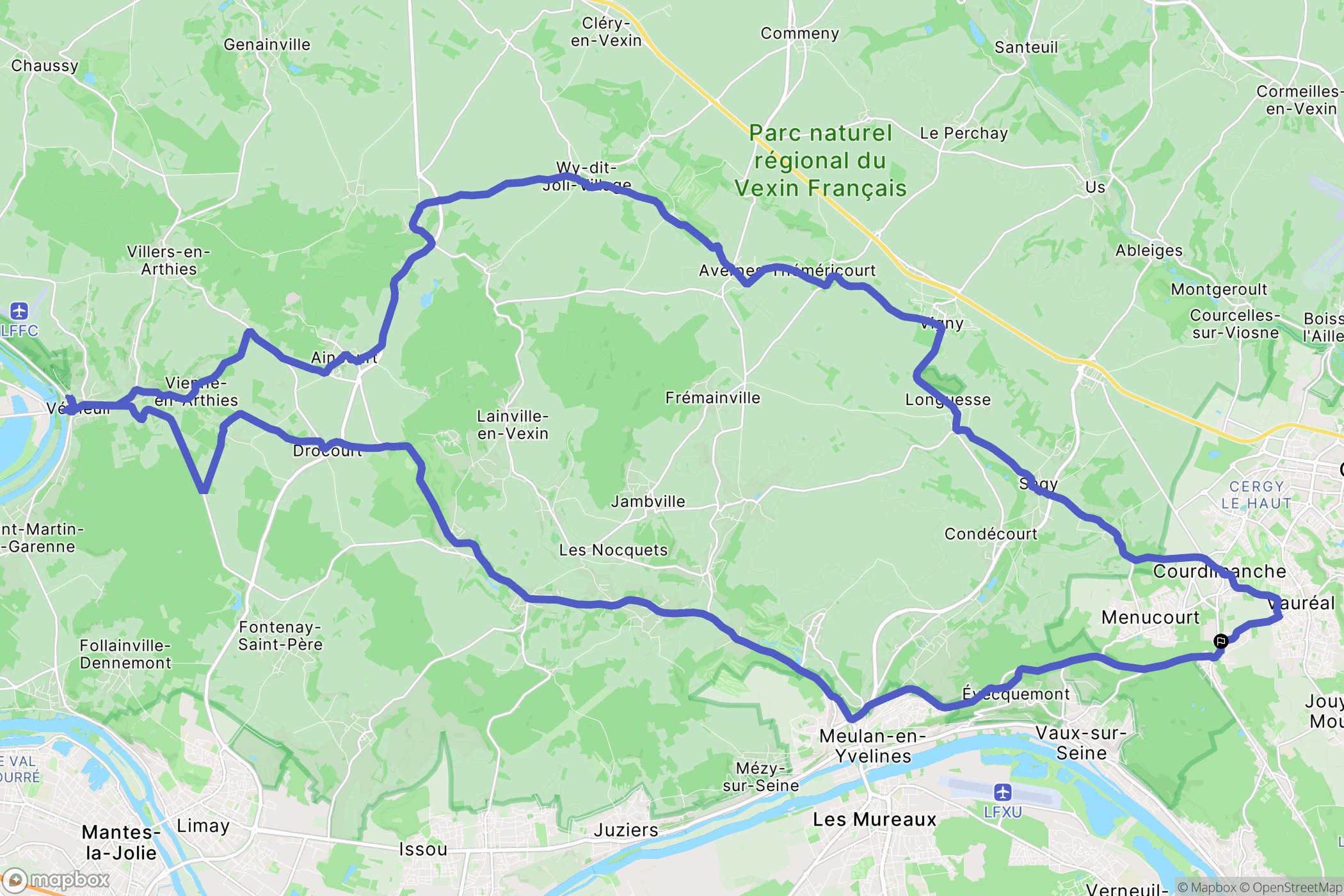 Boisemont : carte du parcours de randonnée - France
