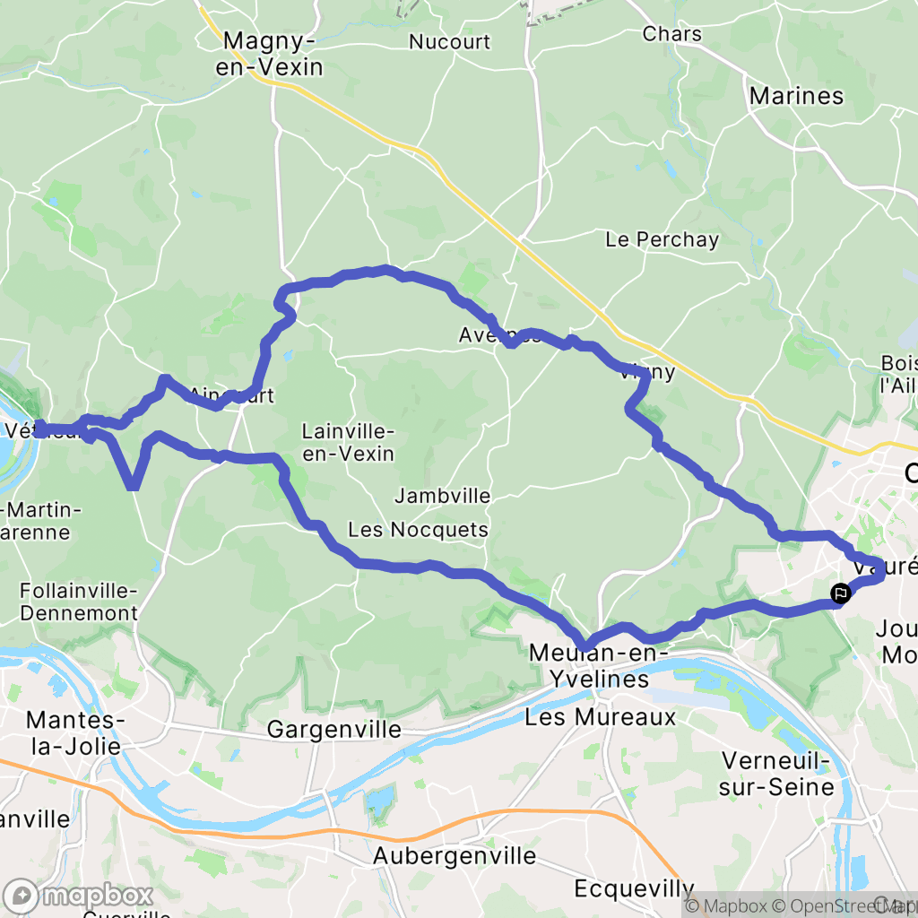 Boisemont : carte du parcours de randonnée - France