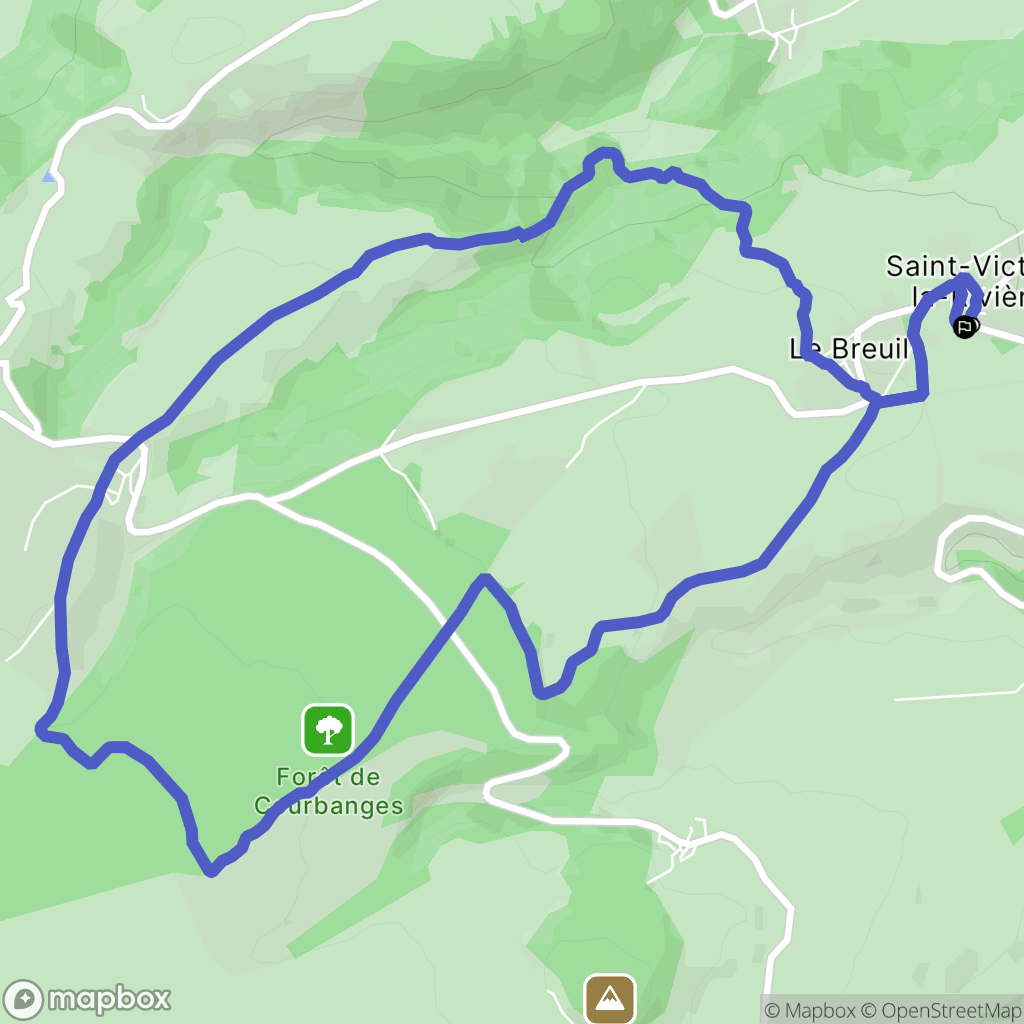 Saint-Victor-la-Rivière : carte du parcours de randonnée - France