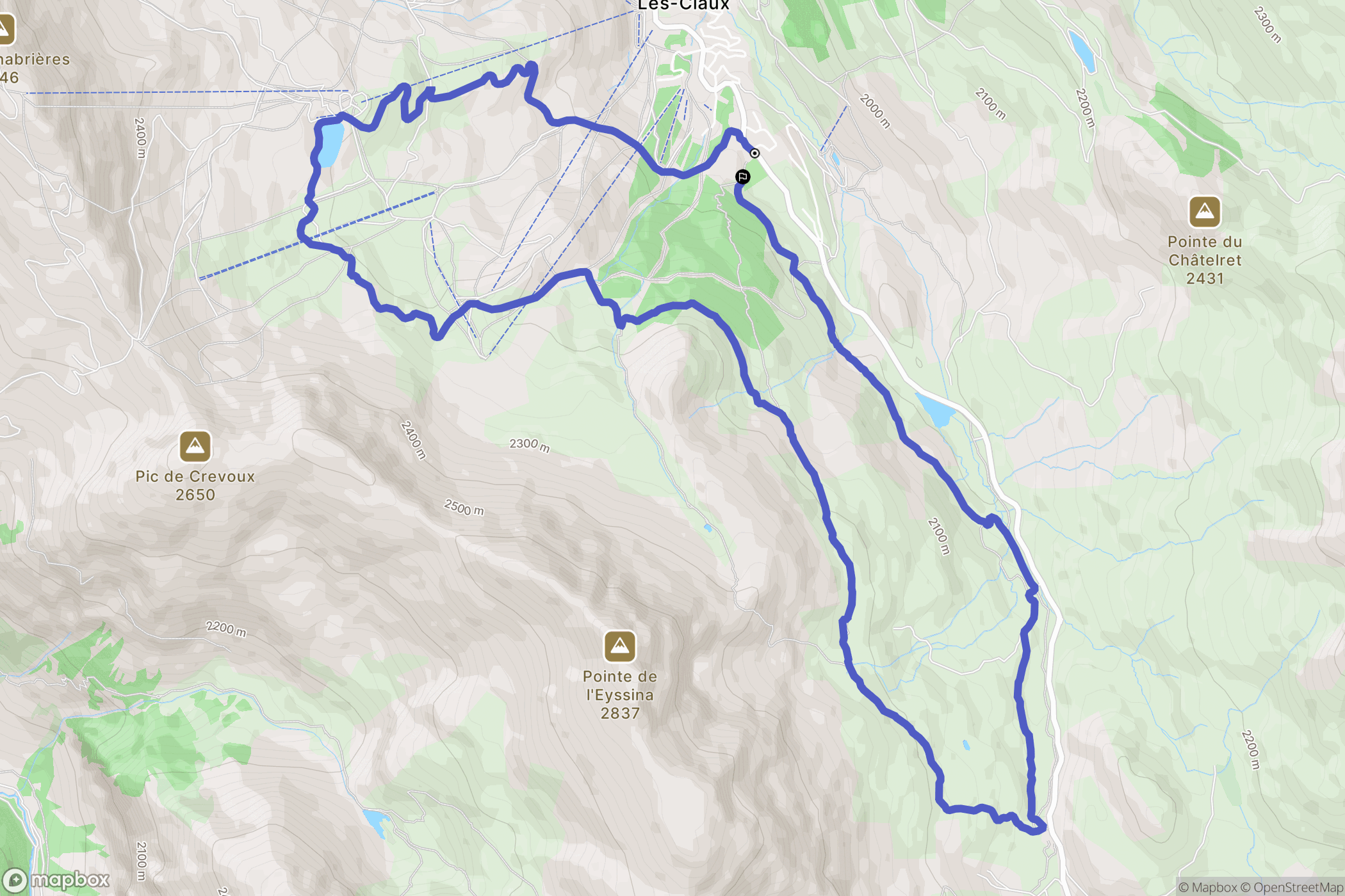 Vars : carte du parcours de randonnée - France