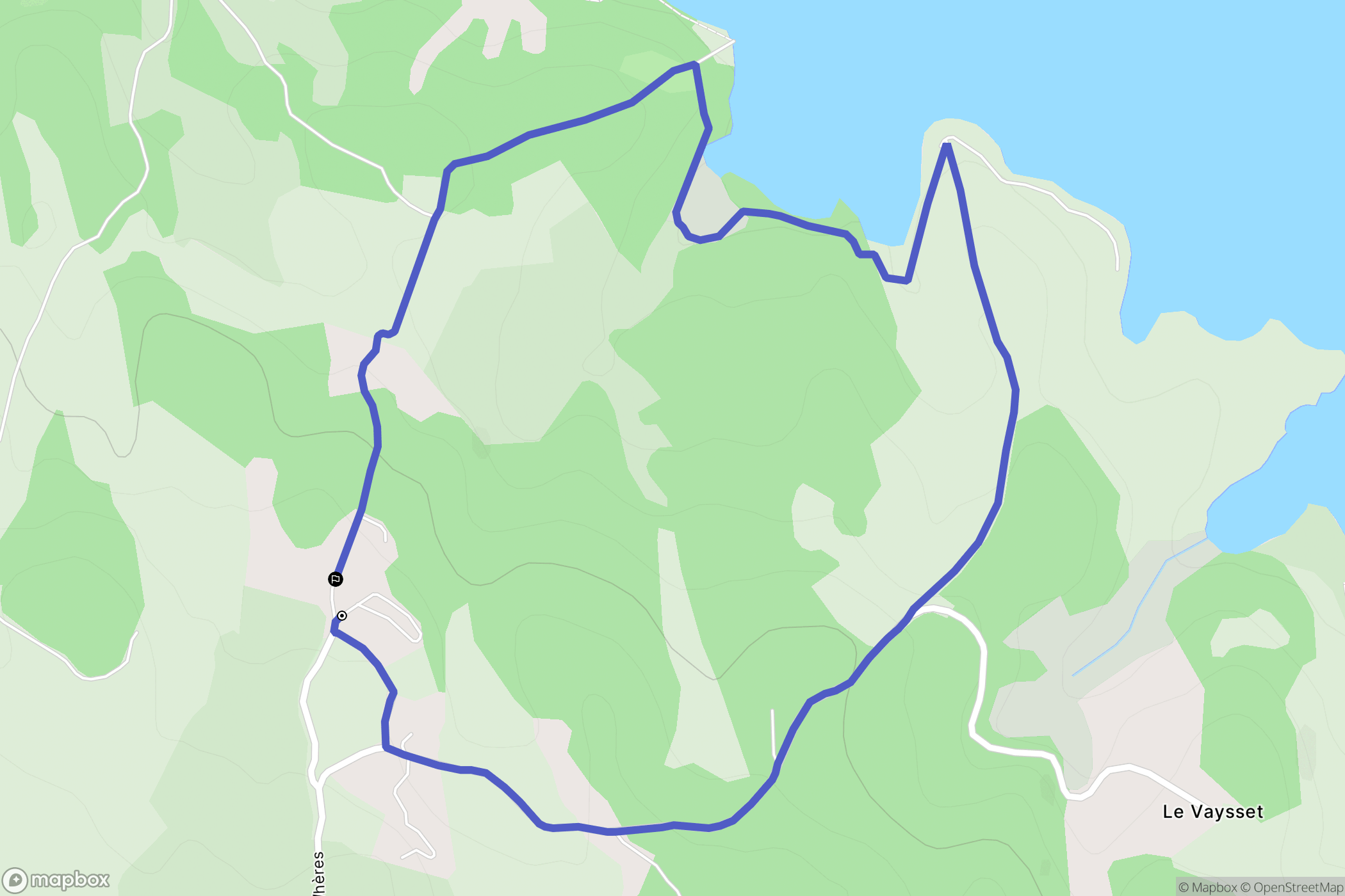 Rocles : carte du parcours de randonnée - France