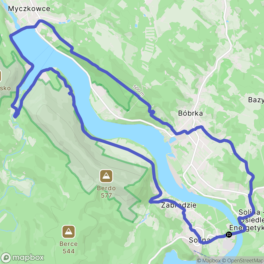 Solina: mapa trasy - Poland