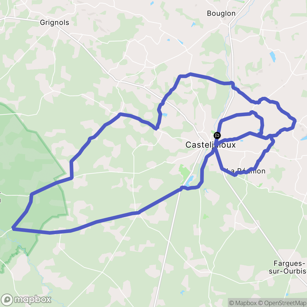 Casteljaloux : carte du parcours de randonnée - France