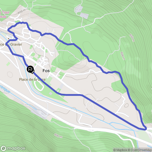 Fos : carte du parcours de randonnée - France