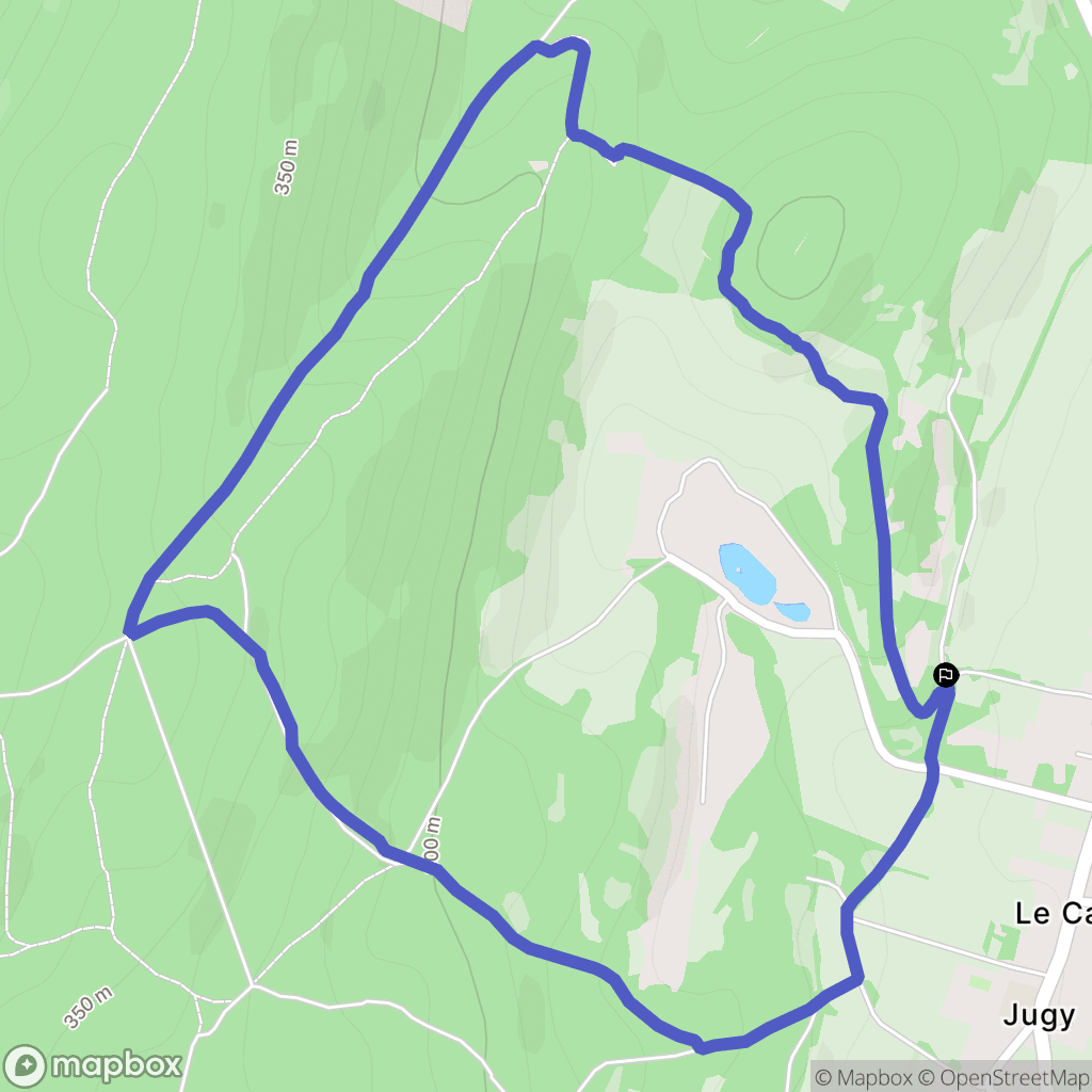 Jugy : carte du parcours de randonnée - France