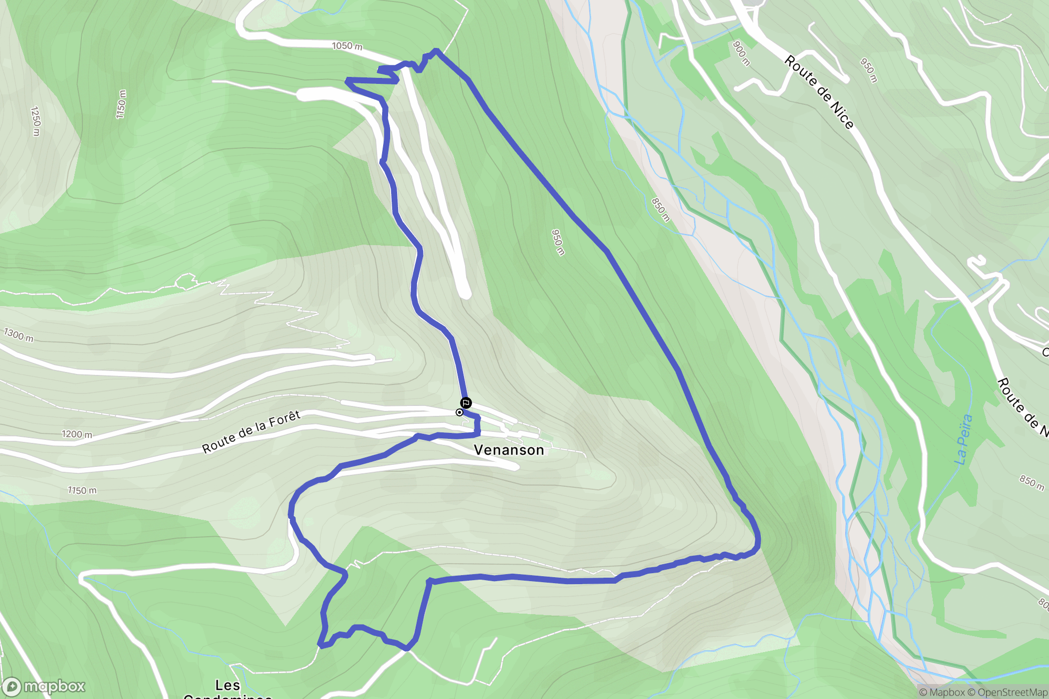 Venanson : carte du parcours de randonnée - France