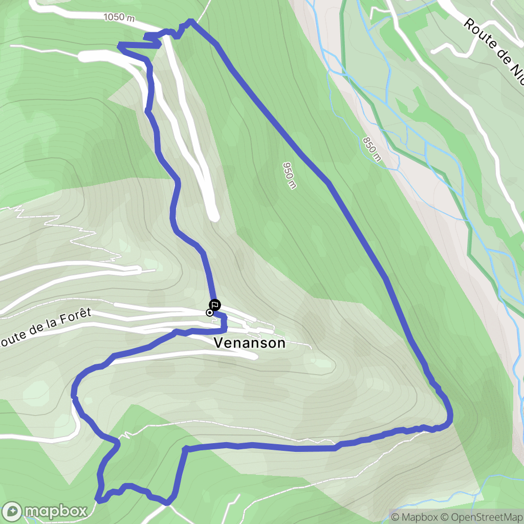 Venanson : carte du parcours de randonnée - France