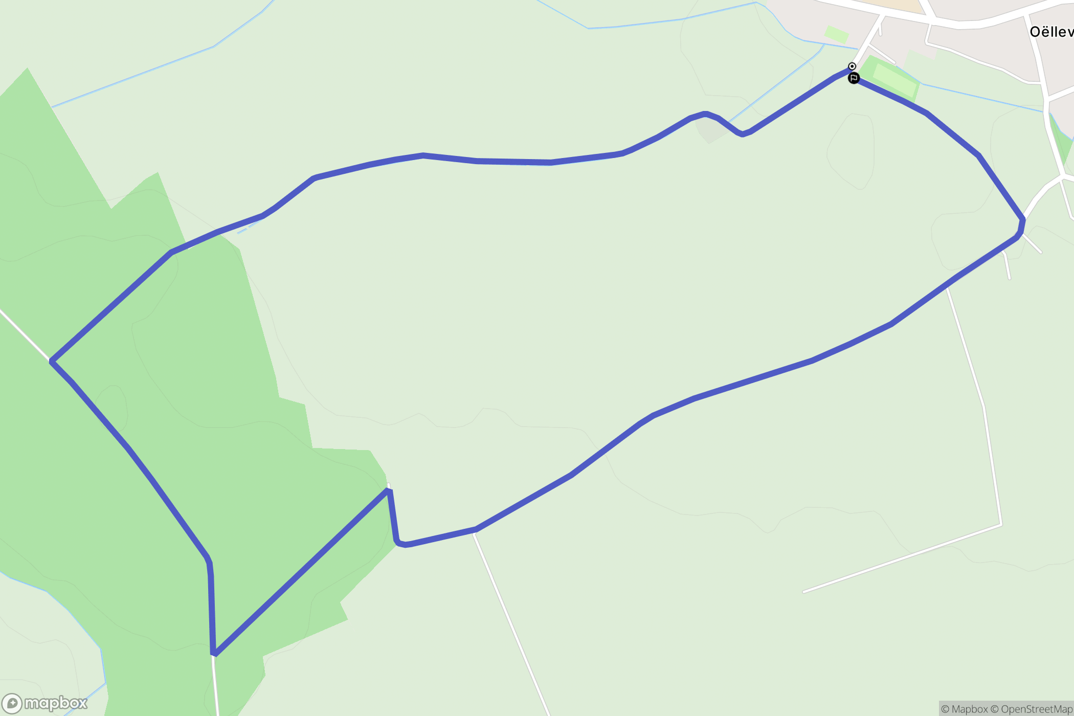 Oëlleville : carte du parcours de randonnée - France