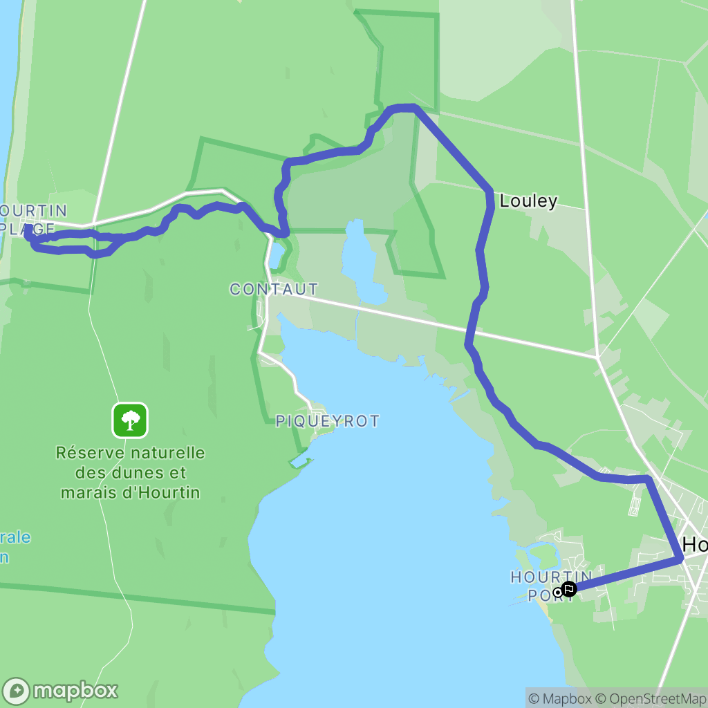 Hourtin : carte du parcours de randonnée - France