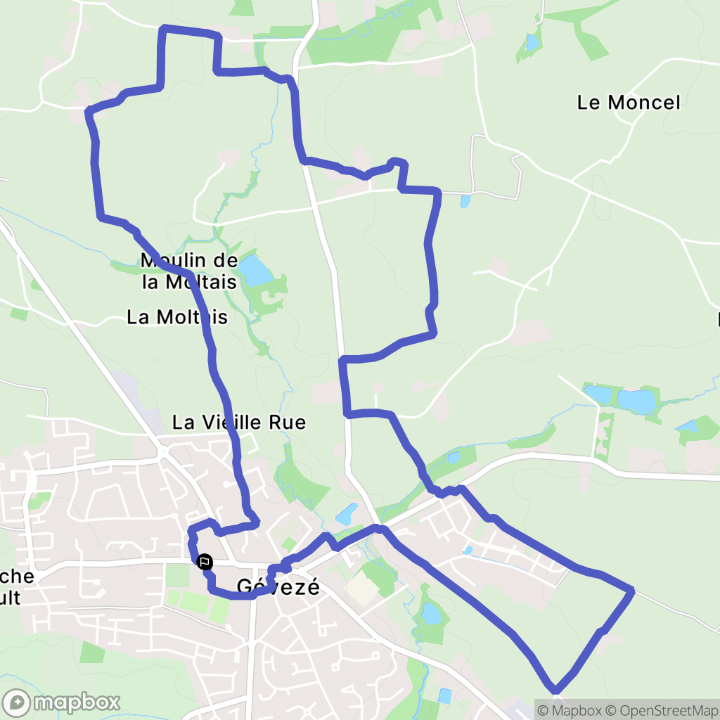 Gévezé : carte du parcours de randonnée - France
