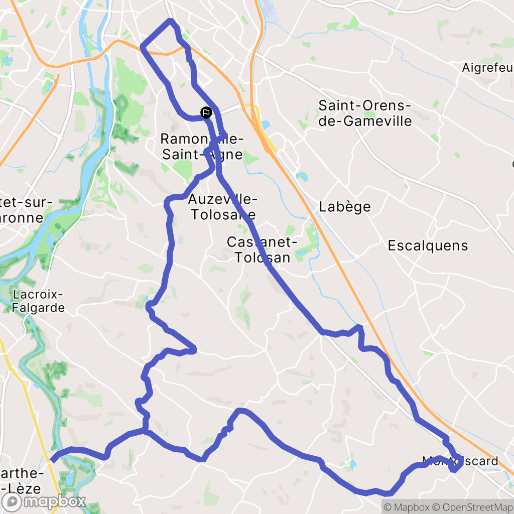 Ramonville-Saint-Agne : carte du parcours de randonnée - France