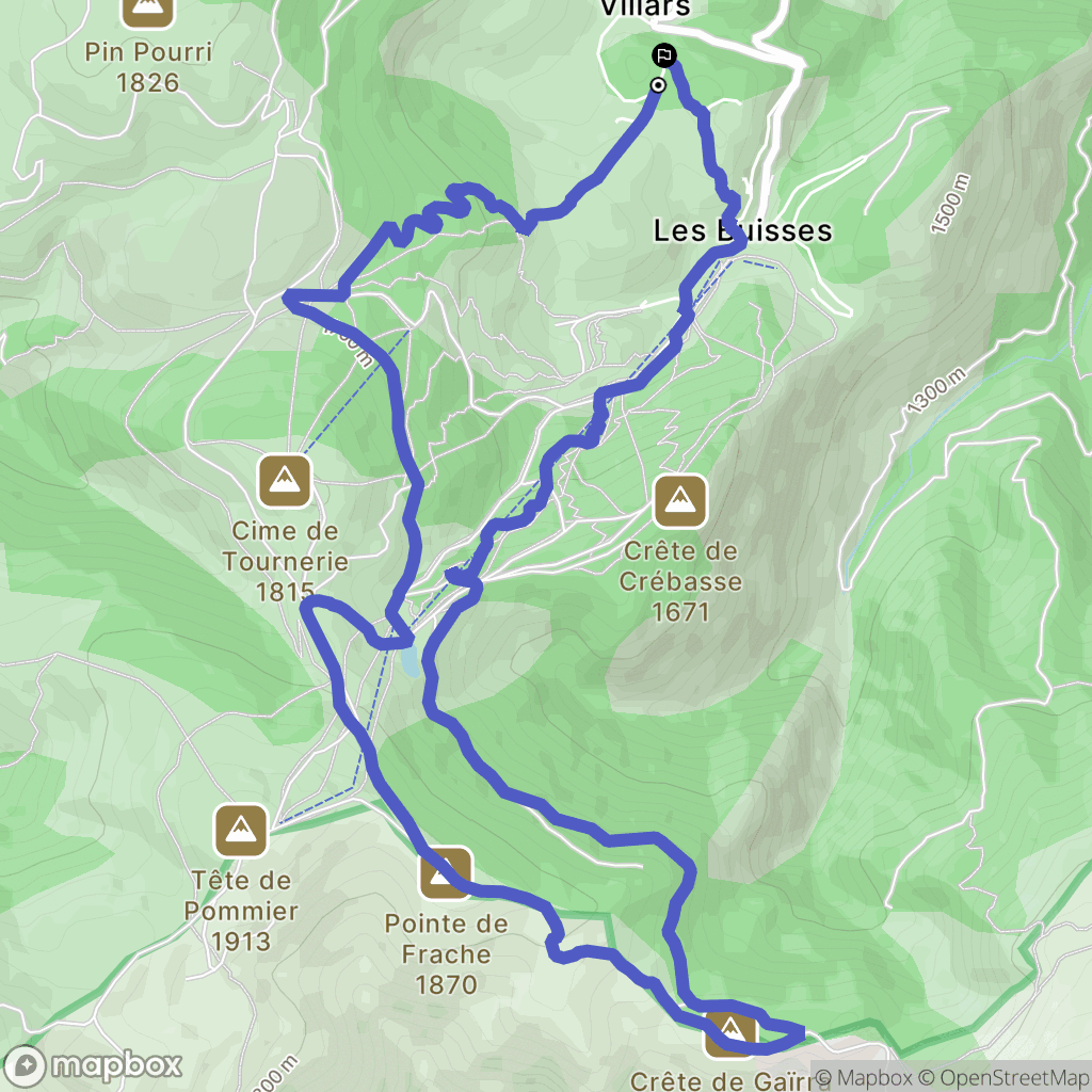 Roubion : carte du parcours de randonnée - France