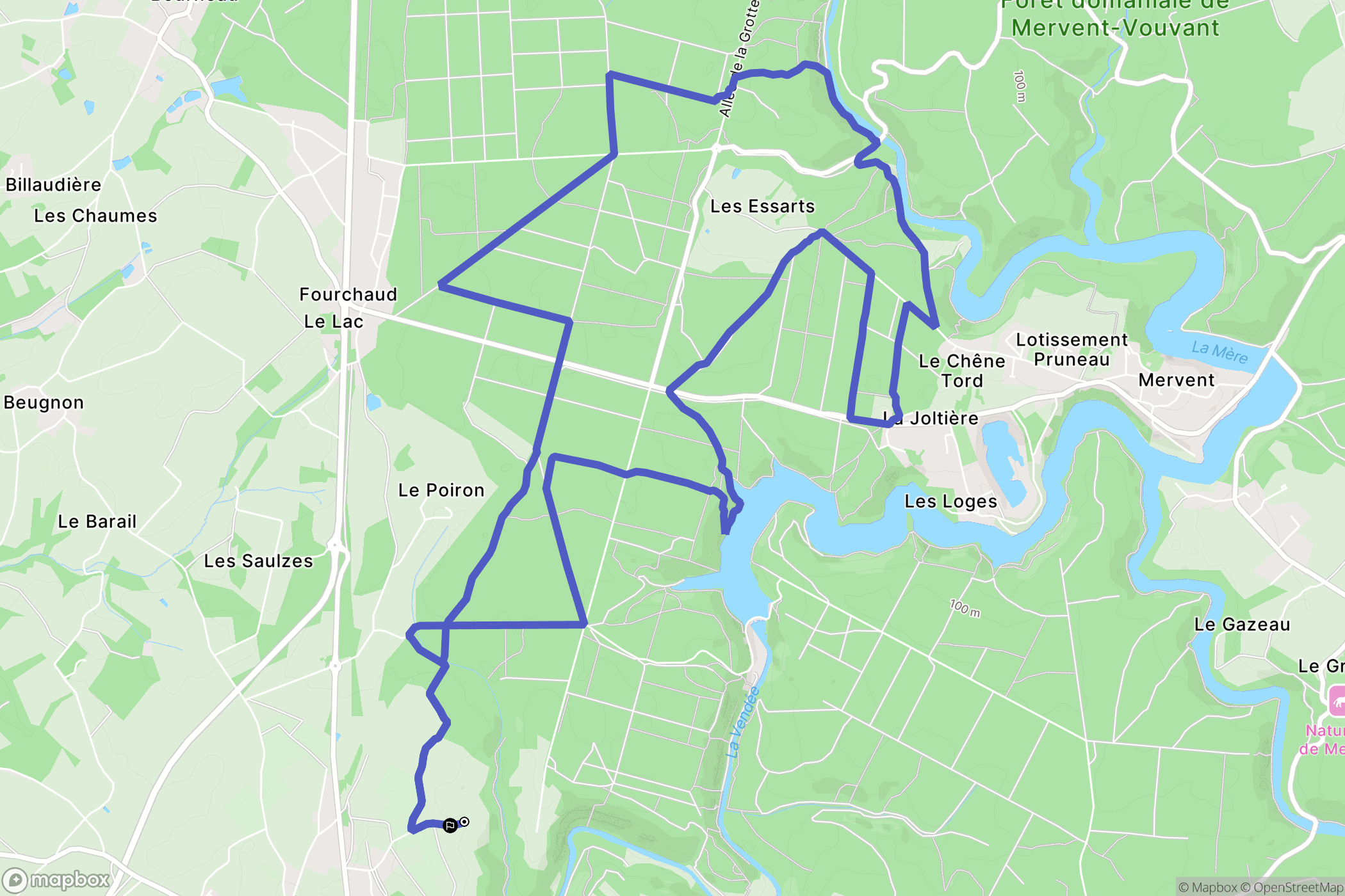 Pissotte : carte du parcours de randonnée - France