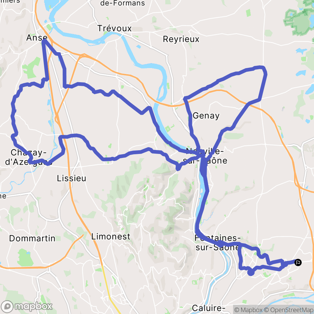 Rillieux-la-Pape : carte du parcours de randonnée - France