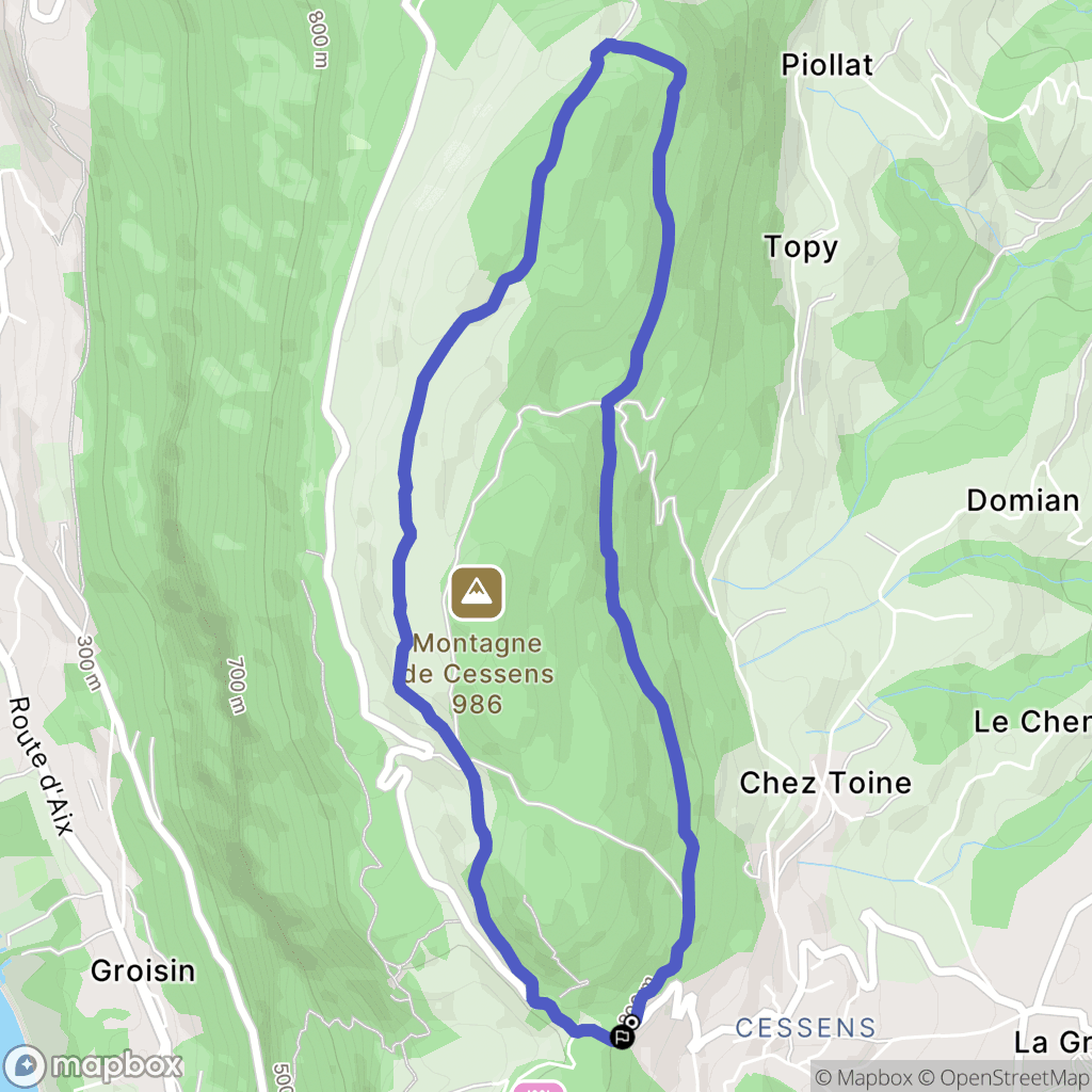 Entrelacs : carte du parcours de randonnée - France