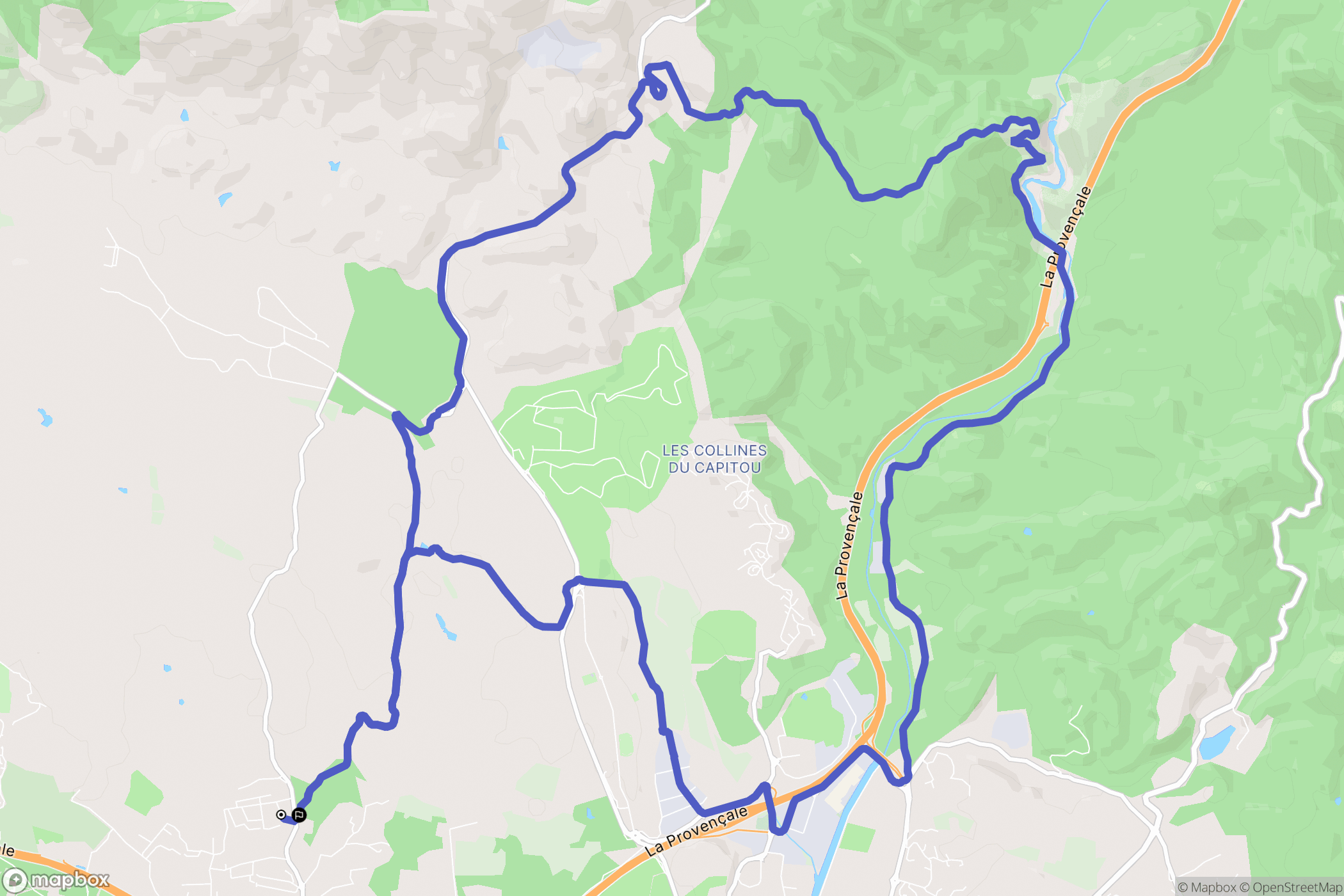 Puget-sur-Argens : carte du parcours de randonnée - France