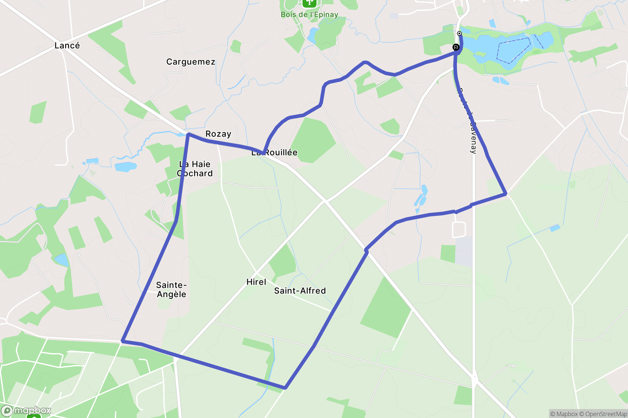 Plesse : carte du parcours de randonnée - France