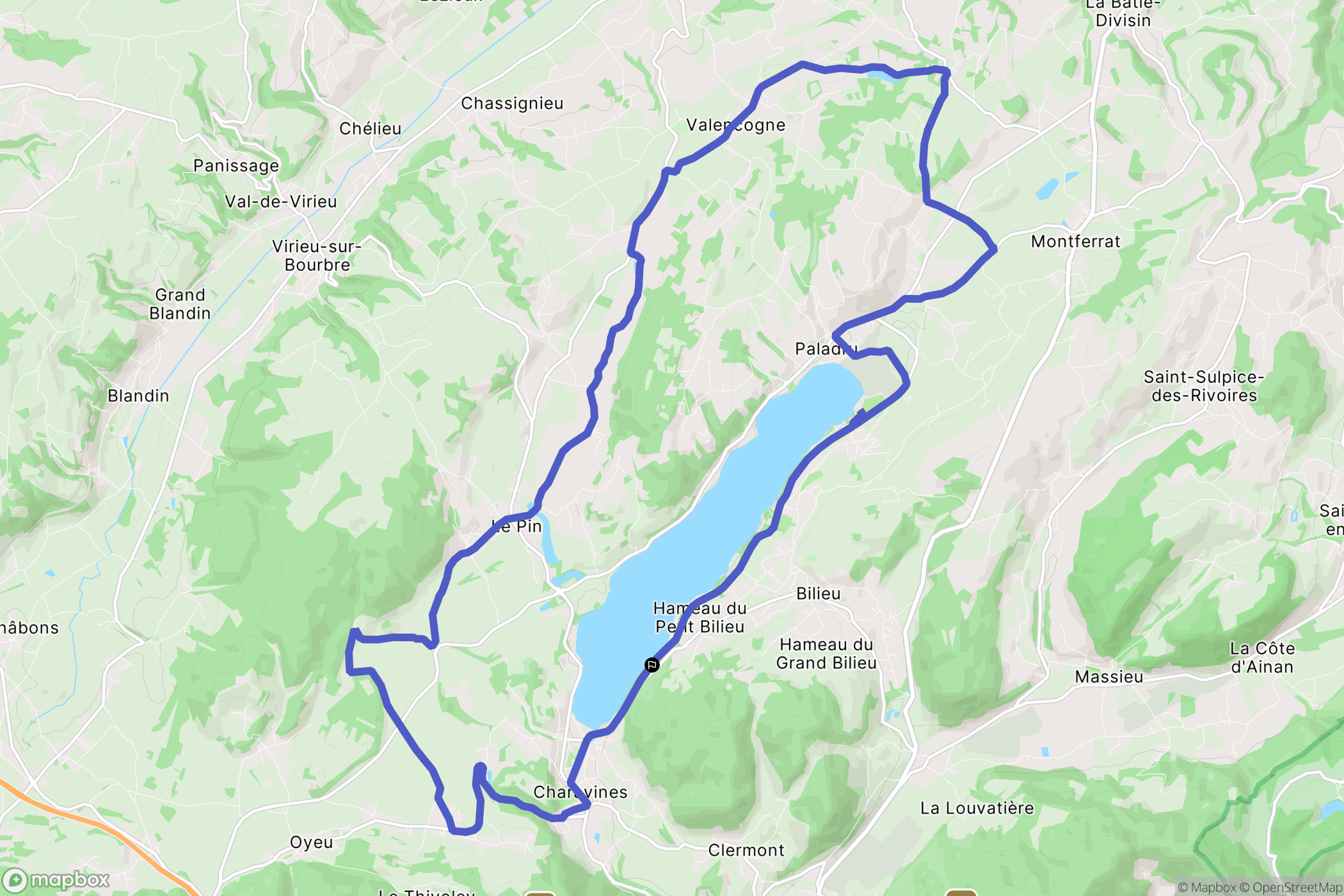Bilieu : carte du parcours de randonnée - France