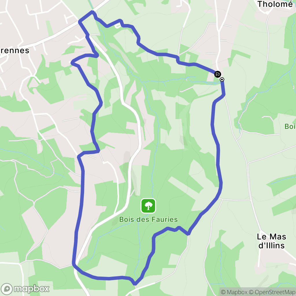 Chaponnay : carte du parcours de randonnée - France