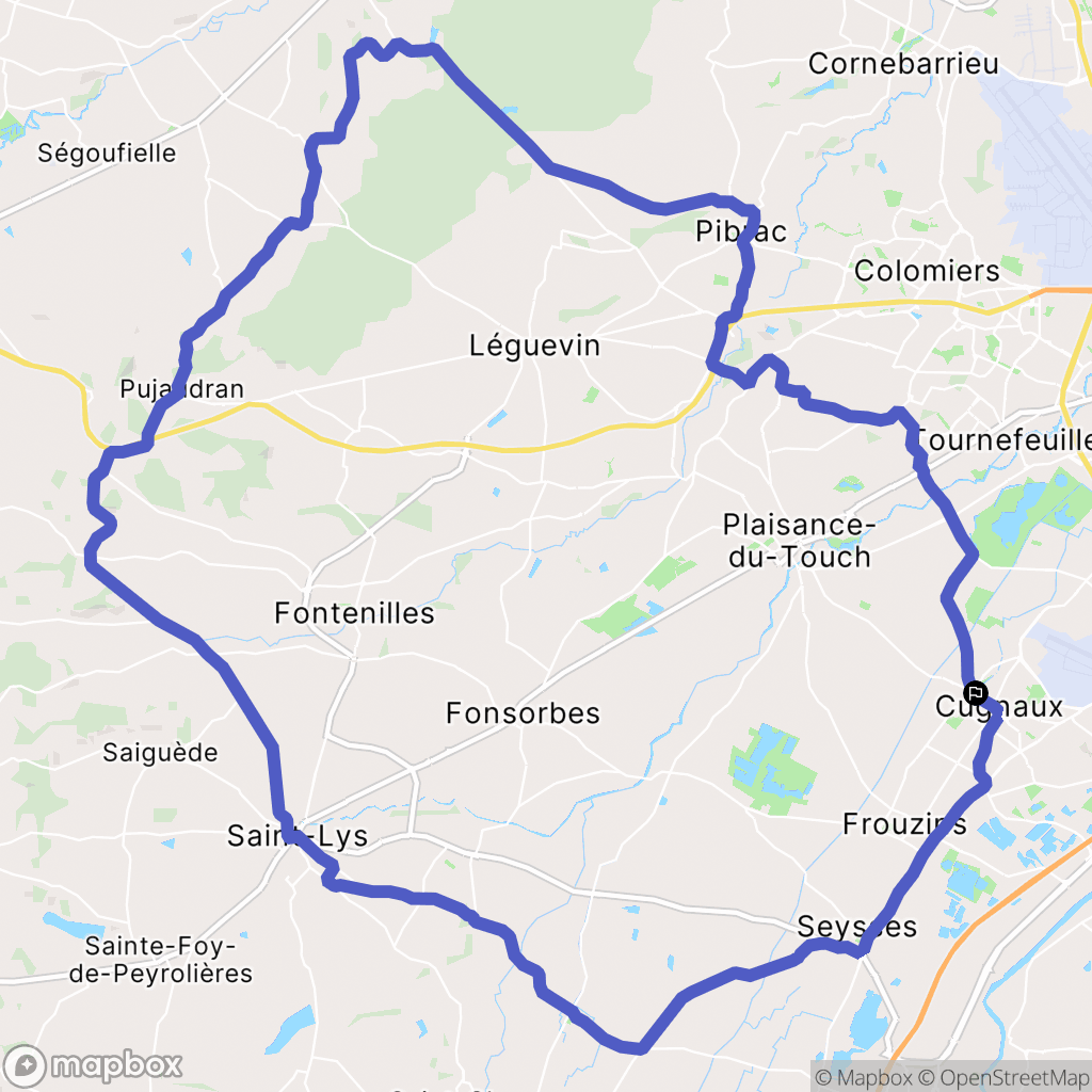 Cugnaux : carte du parcours de randonnée - France