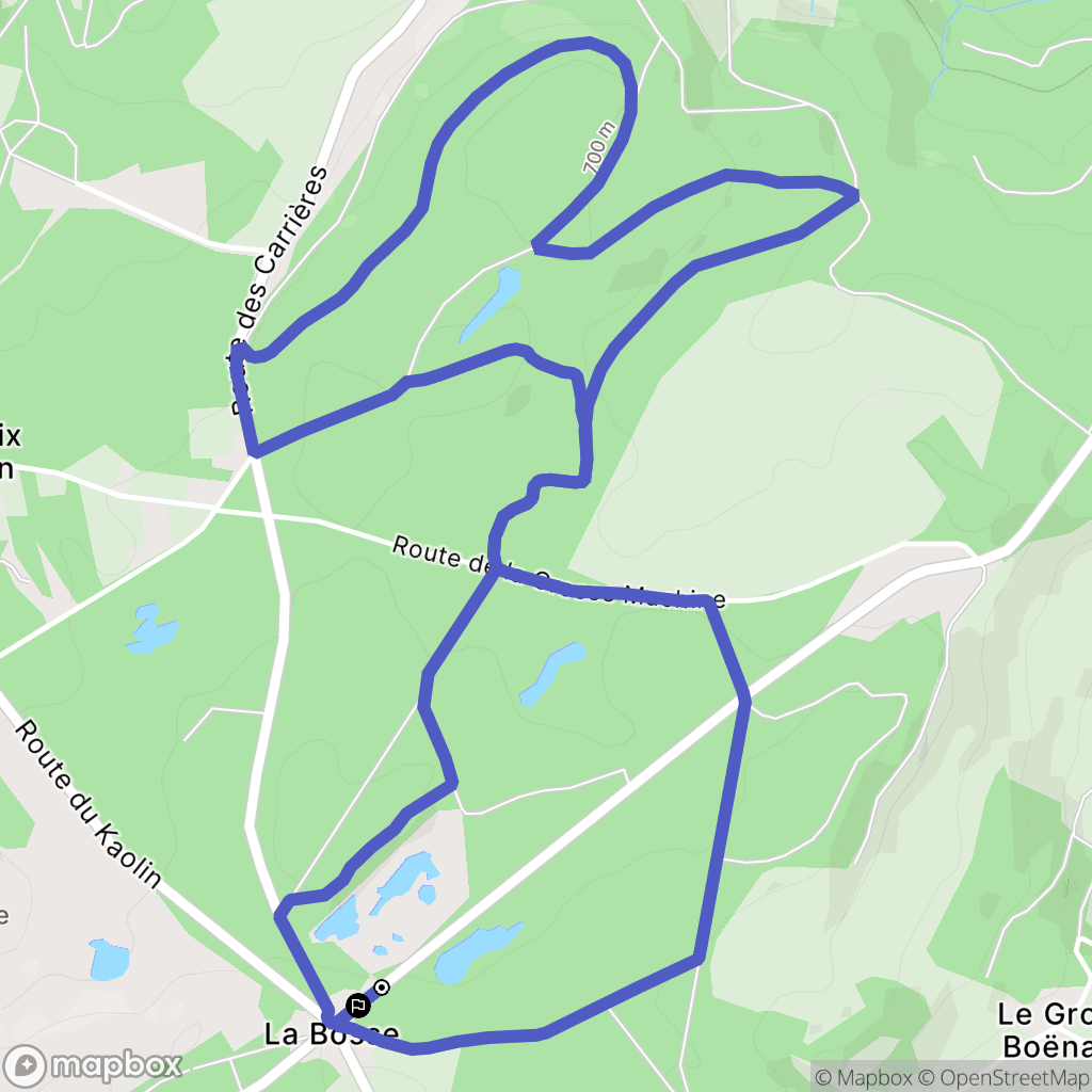 Échassières : carte du parcours de randonnée - France