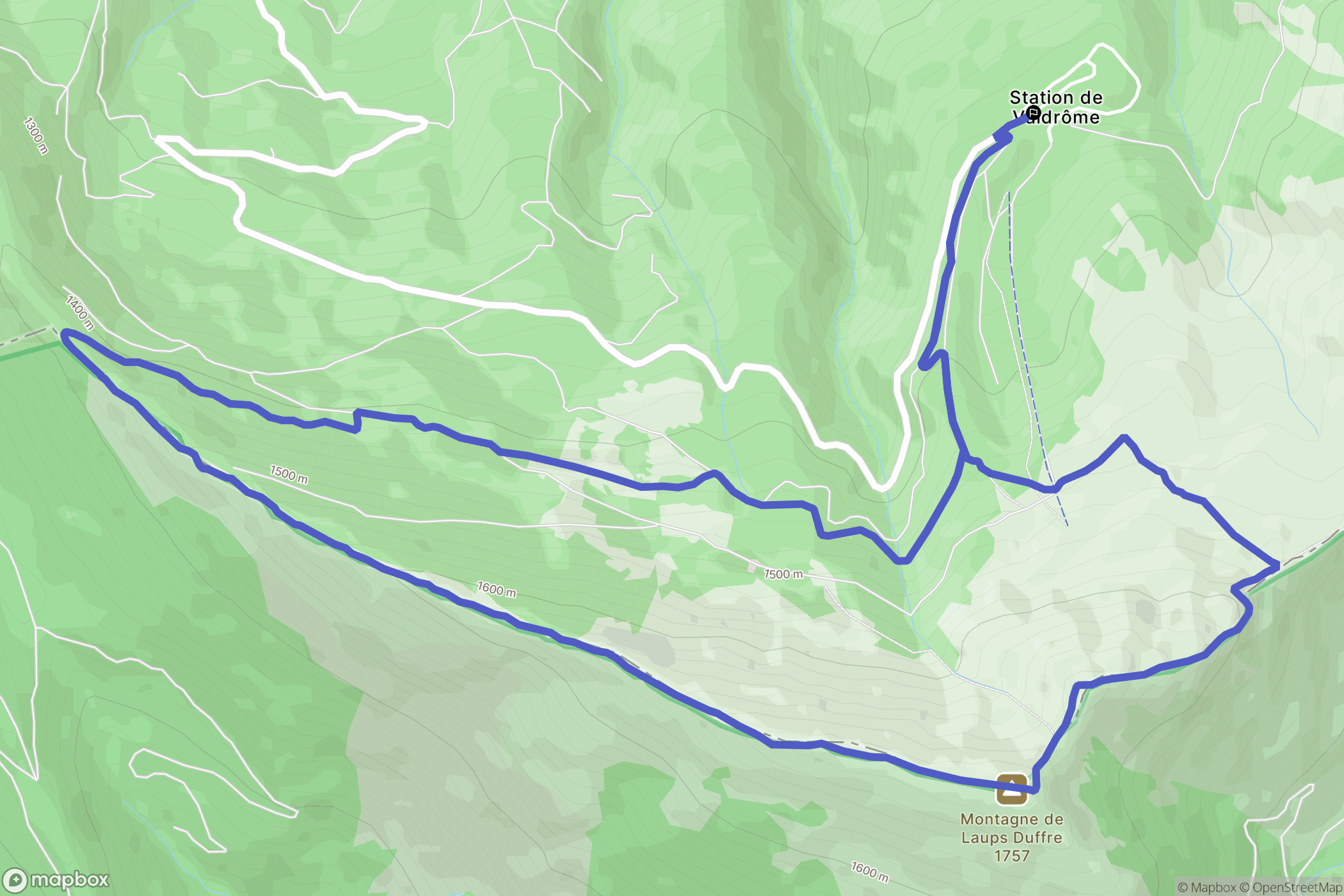 Valdrôme : carte du parcours de randonnée - France