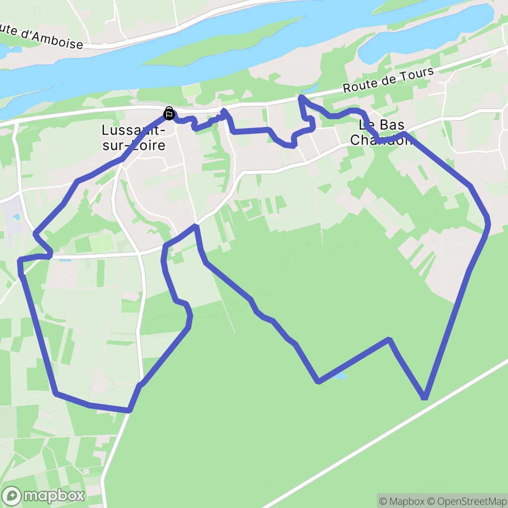 Lussault-sur-Loire : carte du parcours de randonnée - France