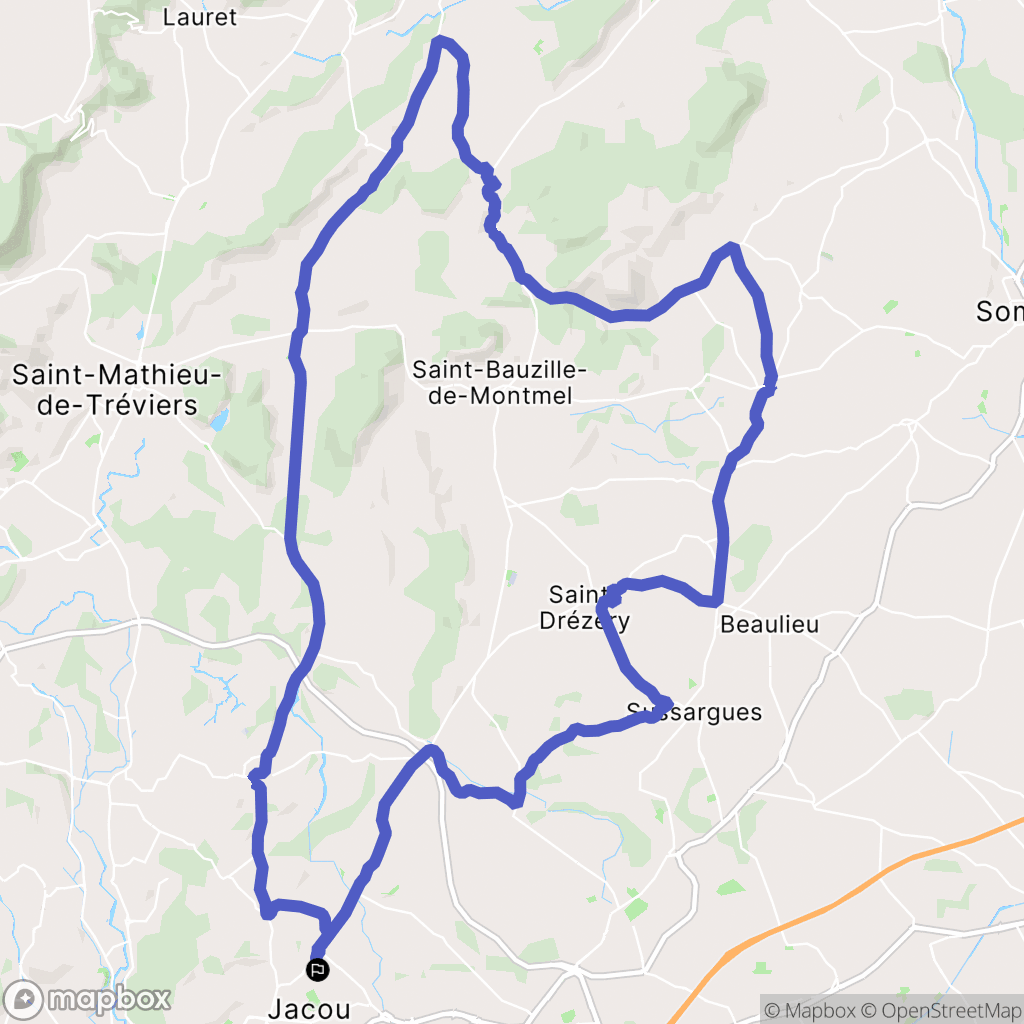 Jacou : carte du parcours de randonnée - France