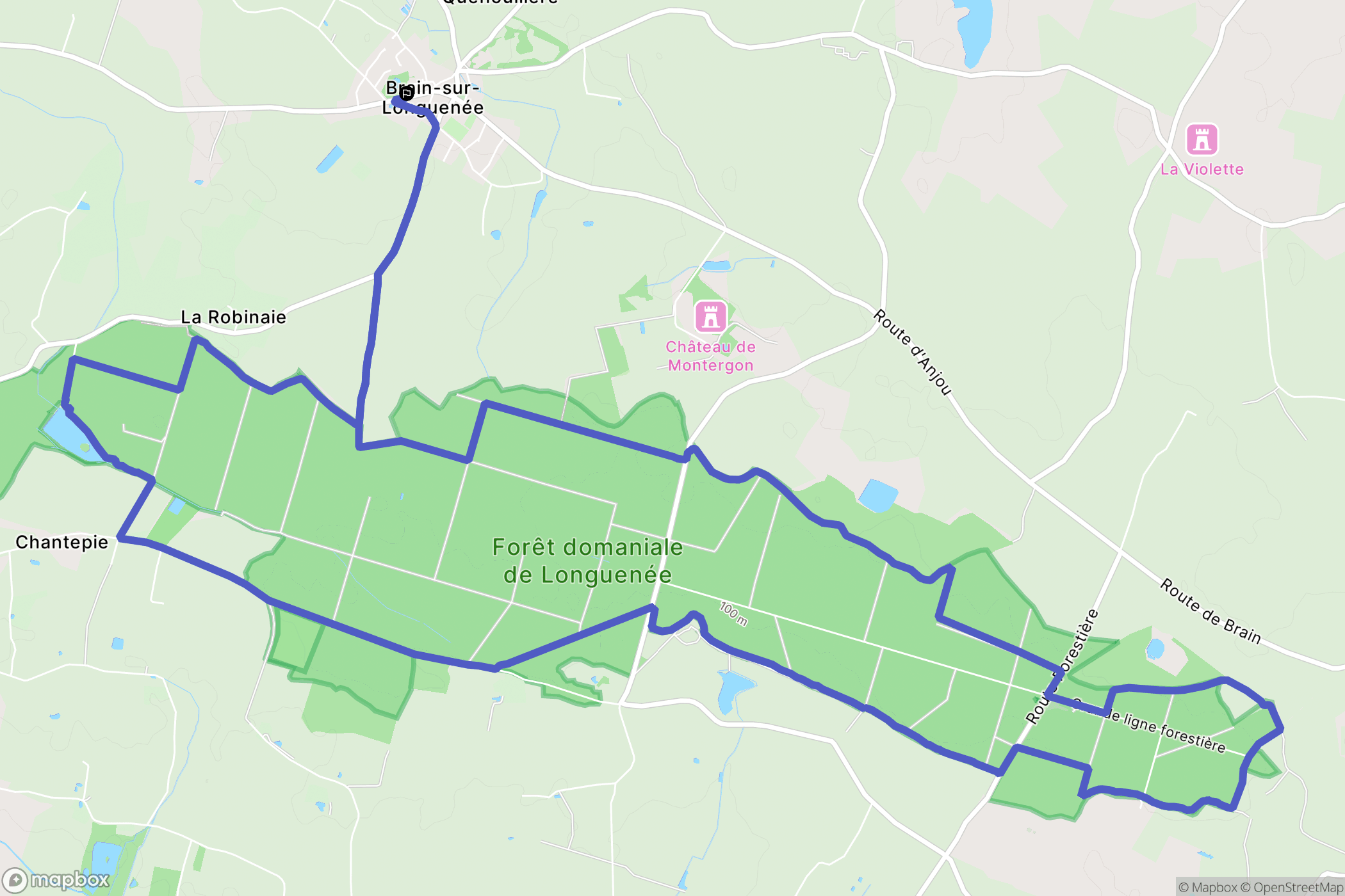 Erdre-en-Anjou : carte du parcours de randonnée - France