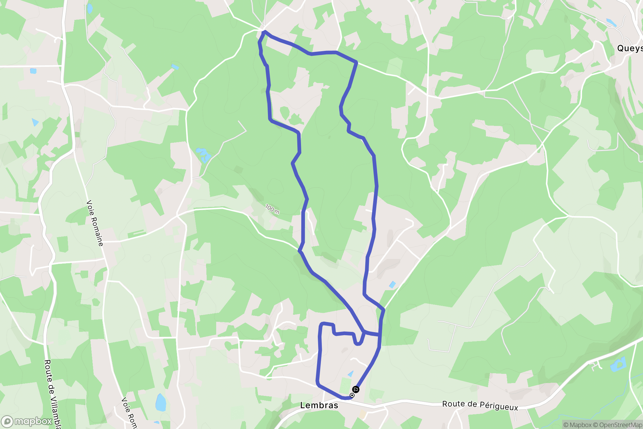 Lembras : carte du parcours de randonnée - France