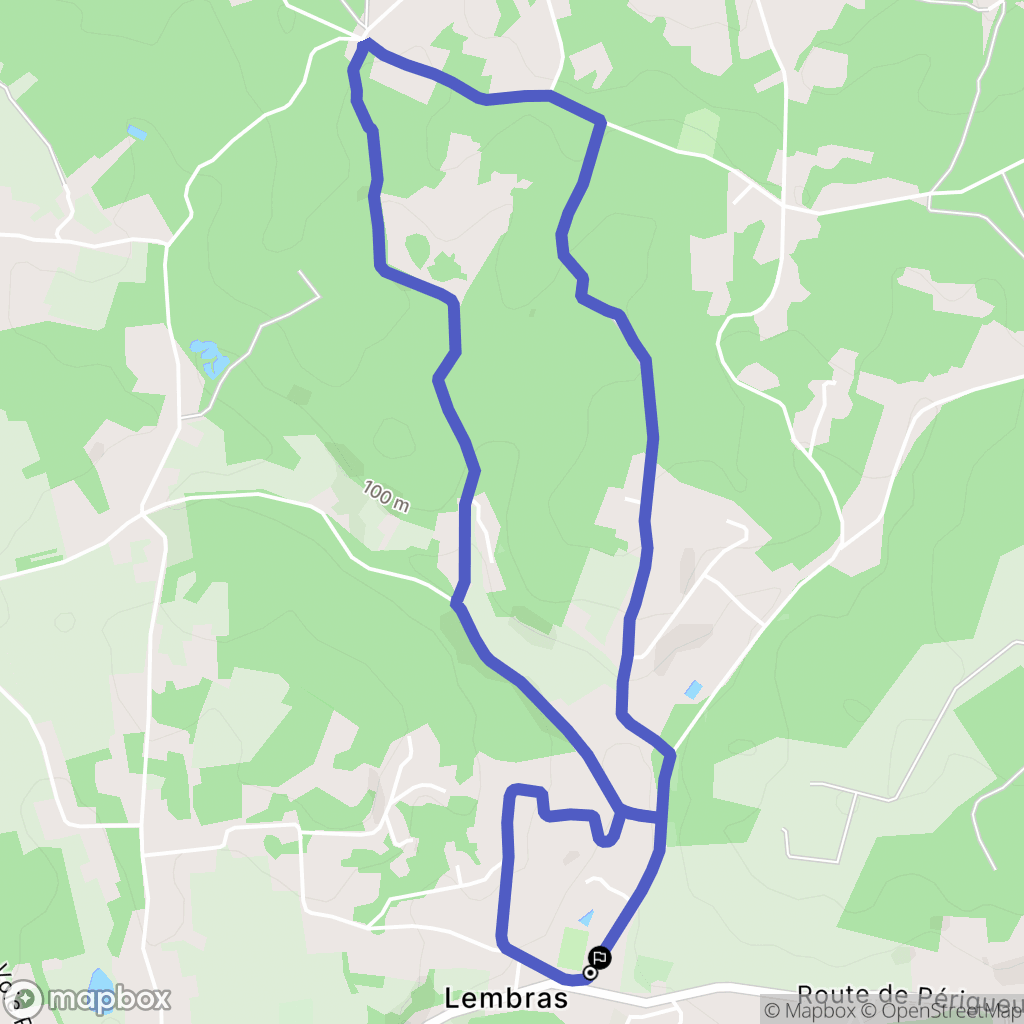 Lembras : carte du parcours de randonnée - France
