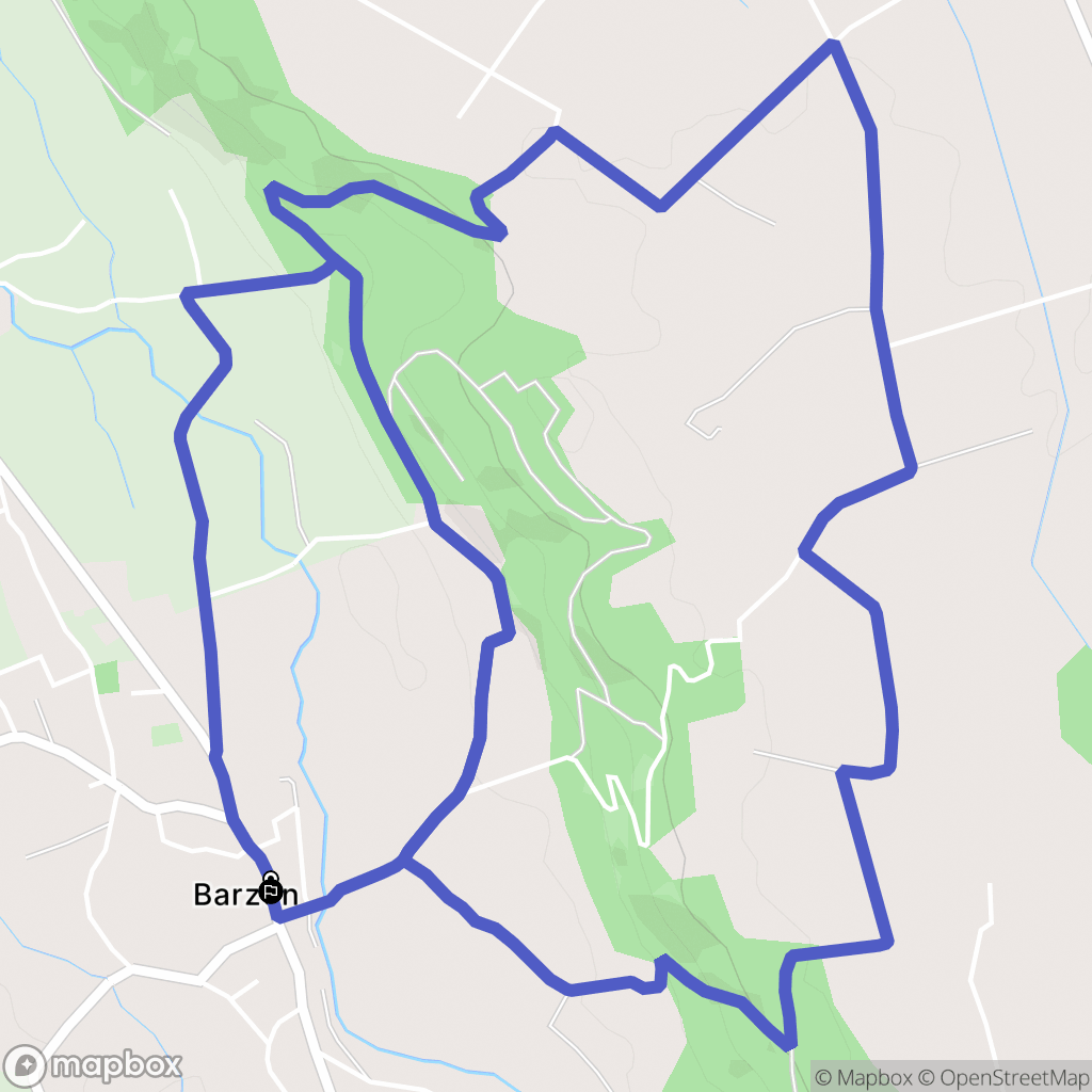 Barzun : carte du parcours de randonnée - France