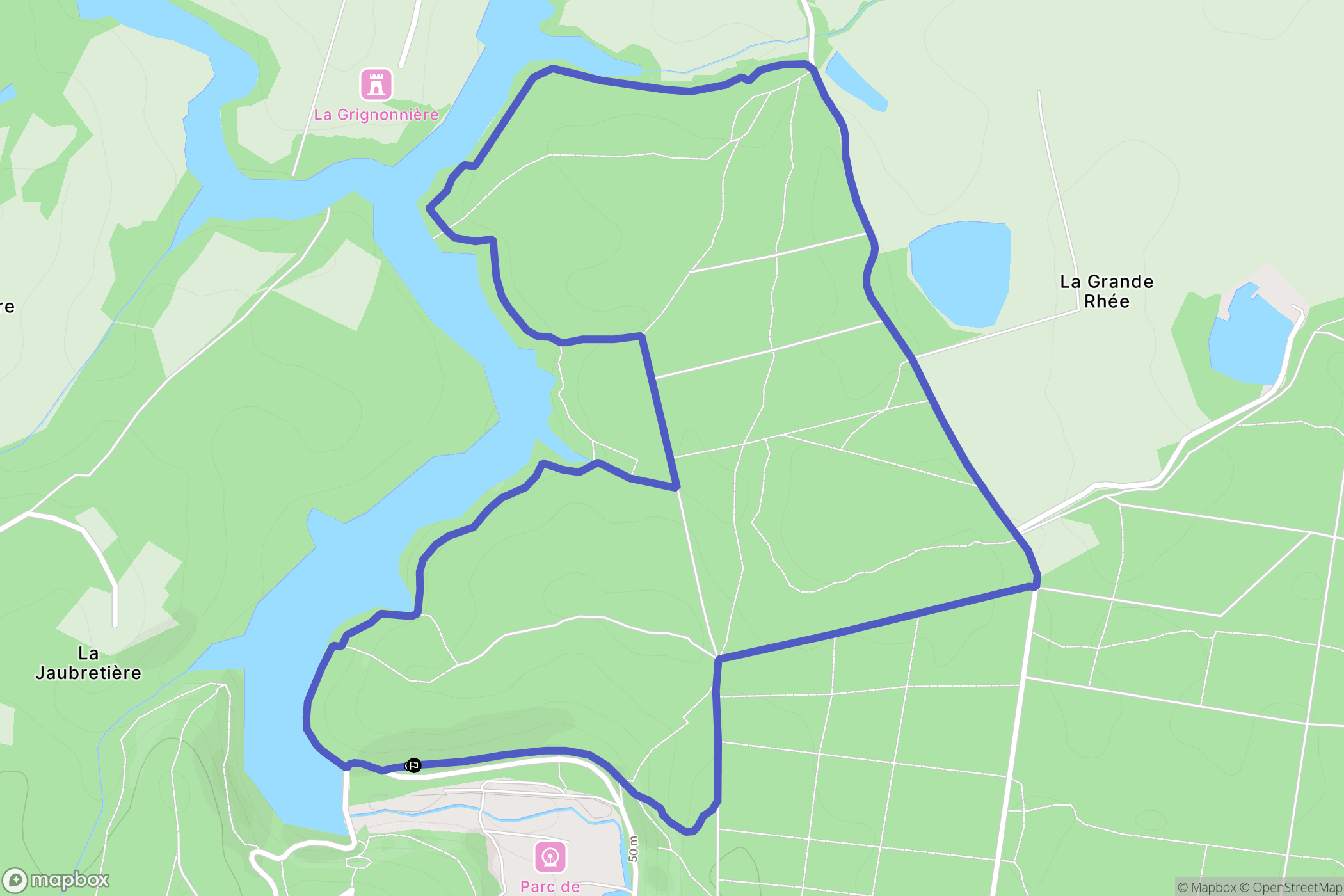 Mervent : carte du parcours de randonnée - France