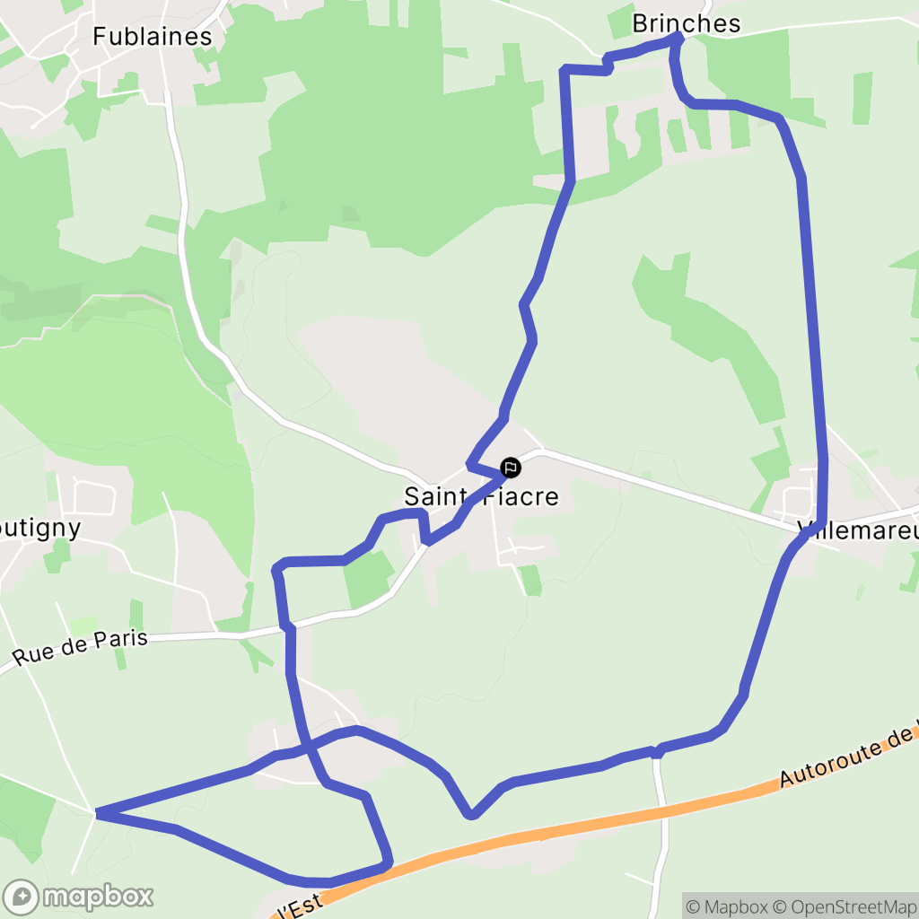 Saint-Fiacre : carte du parcours de randonnée - France