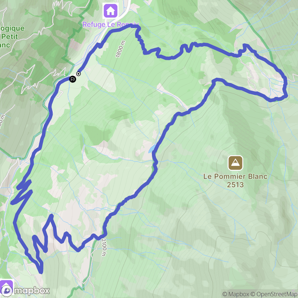 Pralognan-la-Vanoise : carte du parcours de randonnée - France