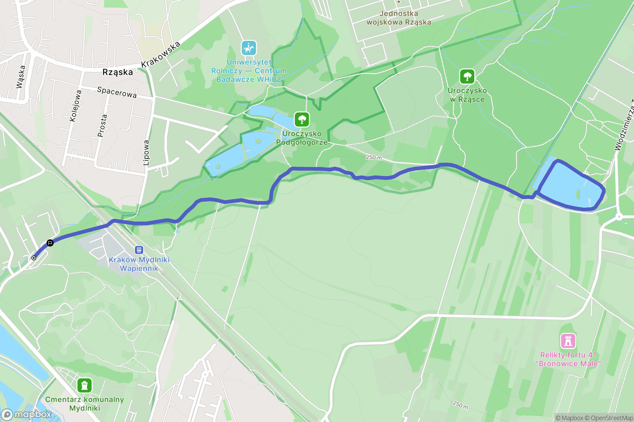 Kraków: mapa trasy - Poland